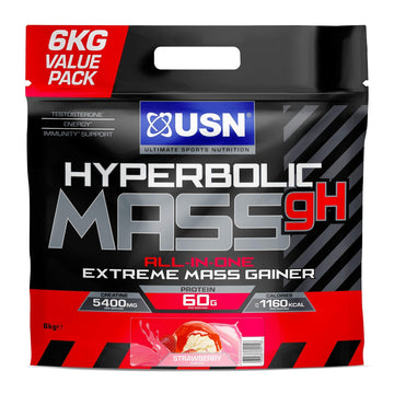 USN Hyperbolic Mass Strawberry 6kg: High Calorie Mass Gainer Protein Powder for Fast Muscle Mass USN buy supplements canada