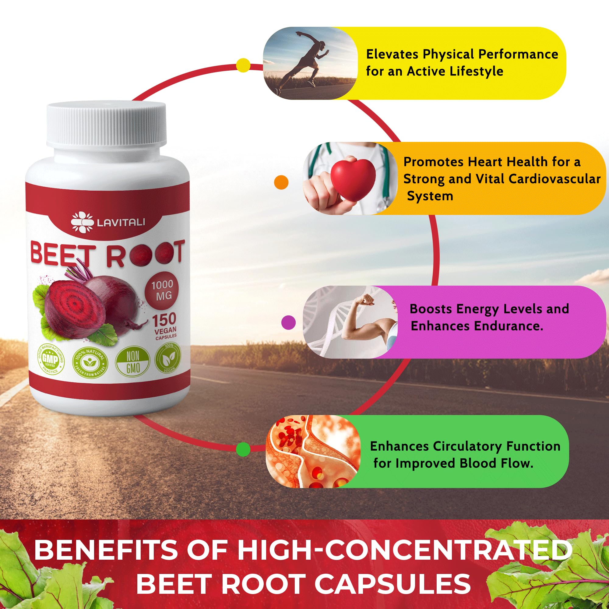 LaVitali 275 Beet Root Extract Capsules, 1000mg per Serving, High Concentrated Herbal LaVitali buy supplements canada