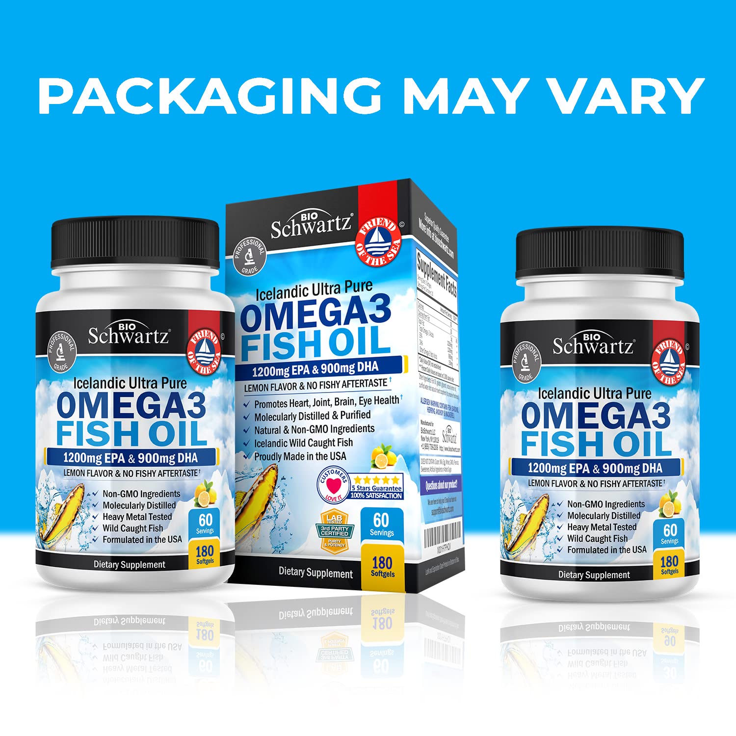 Omega 3 Fish Oil Supplement - 1200mg EPA and 900mg DHA Fatty Acid Per Serving BioSchwartz buy supplements canada