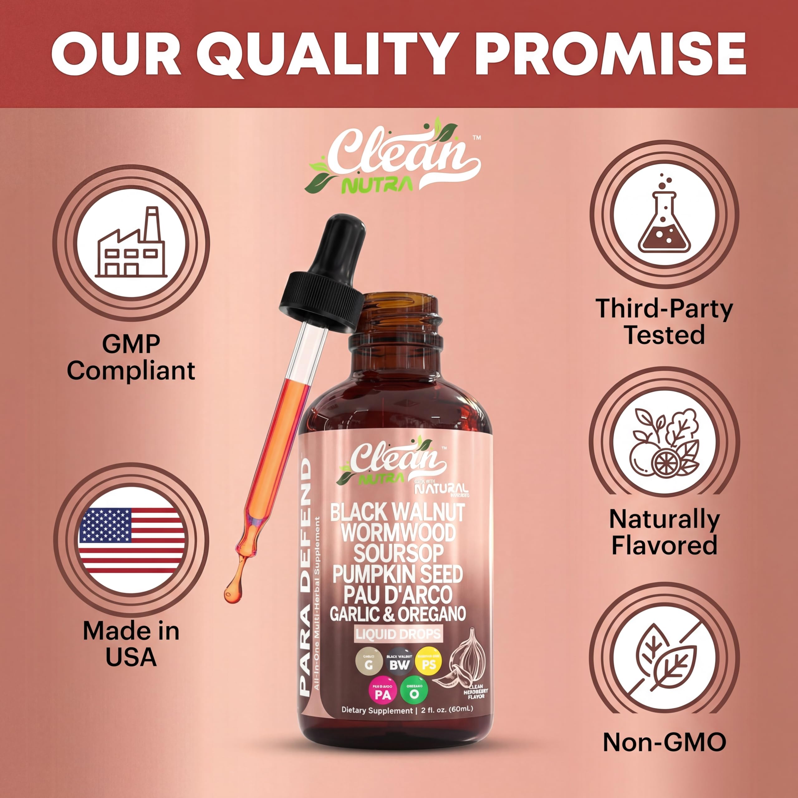 para Defend Wormwood Black Walnut Cleanse for Humans Drops Liquid Soursop Garlic Pumpkin Seed PAU D'Arco Oil of Oregano Turmeric Clean Nutraceuticals buy supplements canada