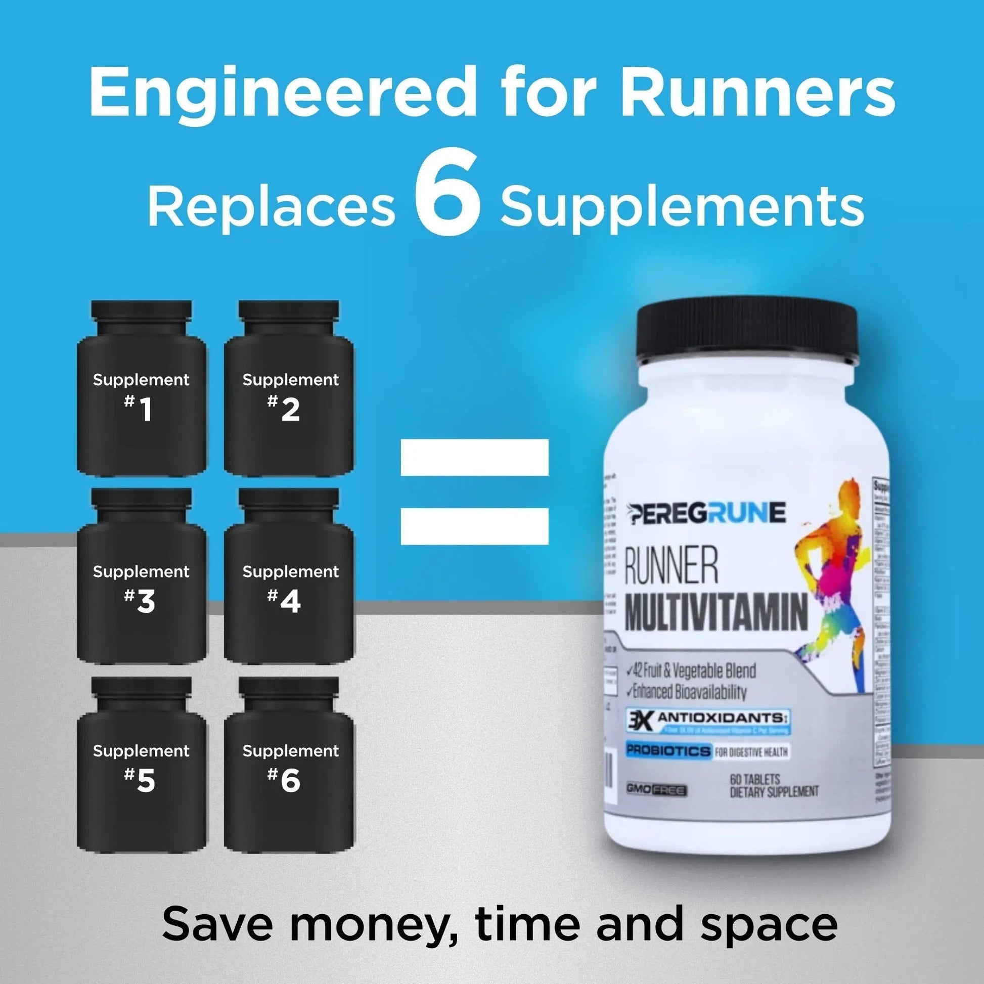 PEREGRUNE Runner Multivitamin & Joint Support Supplement | Antioxidants, Complete B-Complex & Probiotics to Support Energy PEREGRUNE buy supplements canada