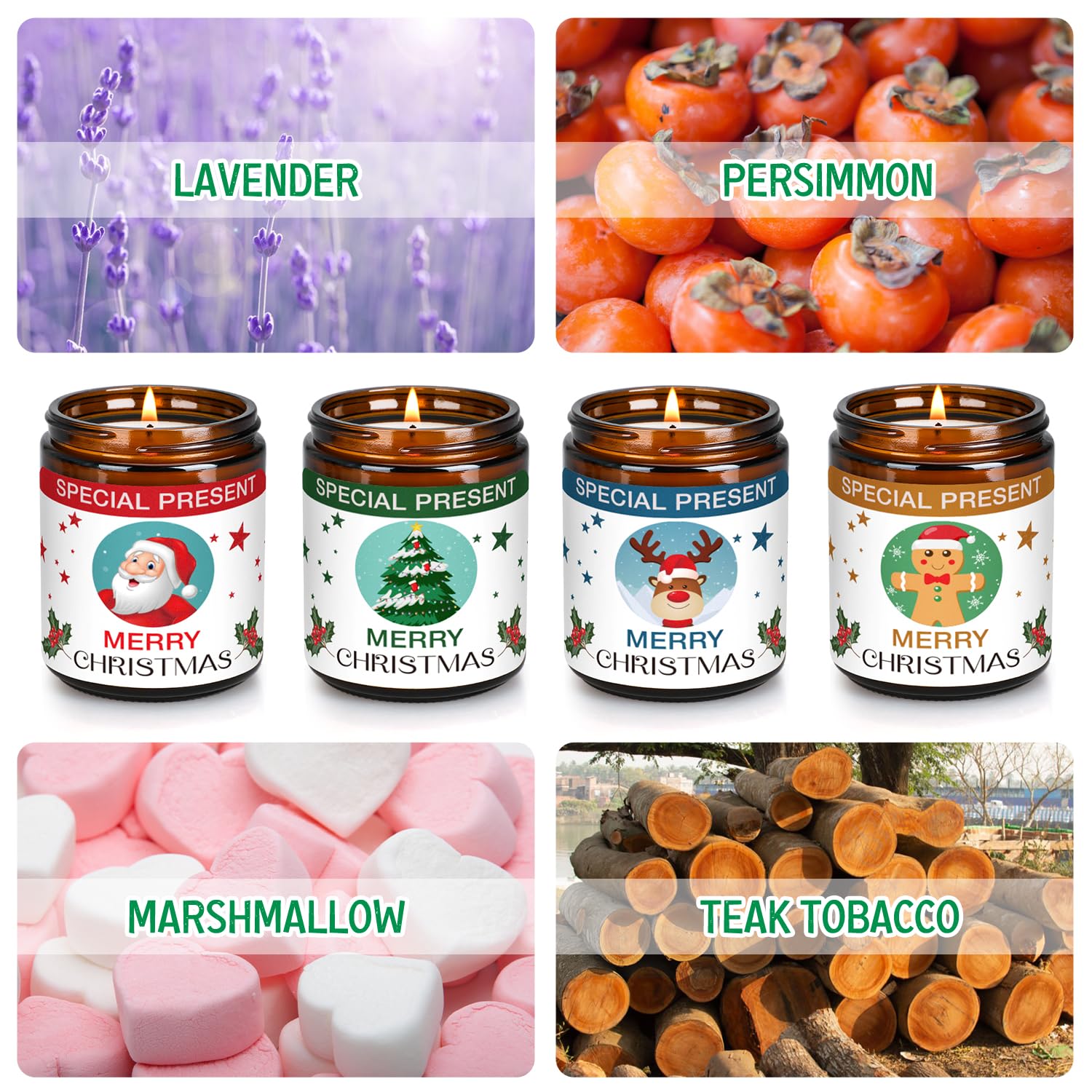 Christmas Candle Set Scented Candle Gift Set, 4 Pack 28 oz Christmas Scented Candles Over 180 Hours YINUO LIGHT buy supplements canada