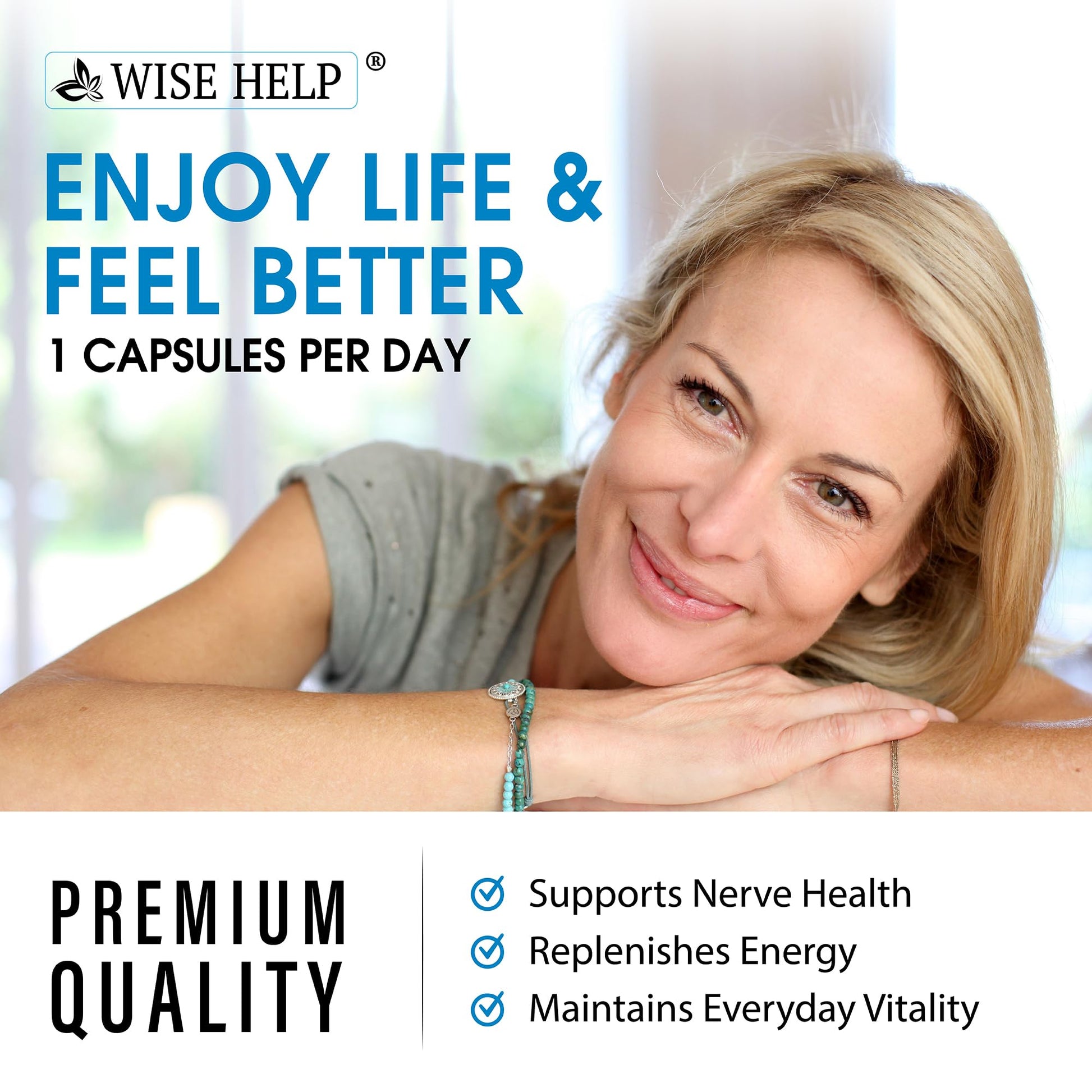 Neuropathy Support Natural Nerve Discomfort Relief - Made in USA - Nerve Antioxidant for Trigeminal Neuralgia, Diabetic & Peripheral Neuropathy - Hands, Neck, Feet & Toes Treatment Formula - Pack of 2 WISEHELP buy supplements canada