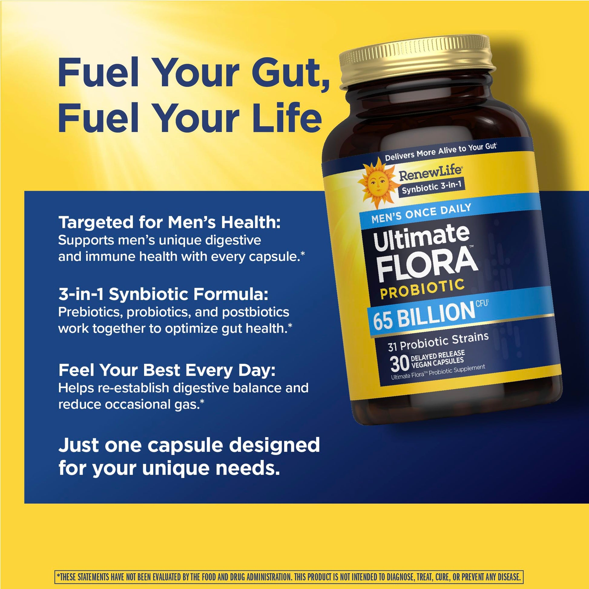 Renew Life Ultimate Flora Probiotics for Men 65 Billion CFU Delayed Release Vegan Capsules | Digestive Health | Immune Health | Dairy Free | 30 Count Renew Life buy supplements canada