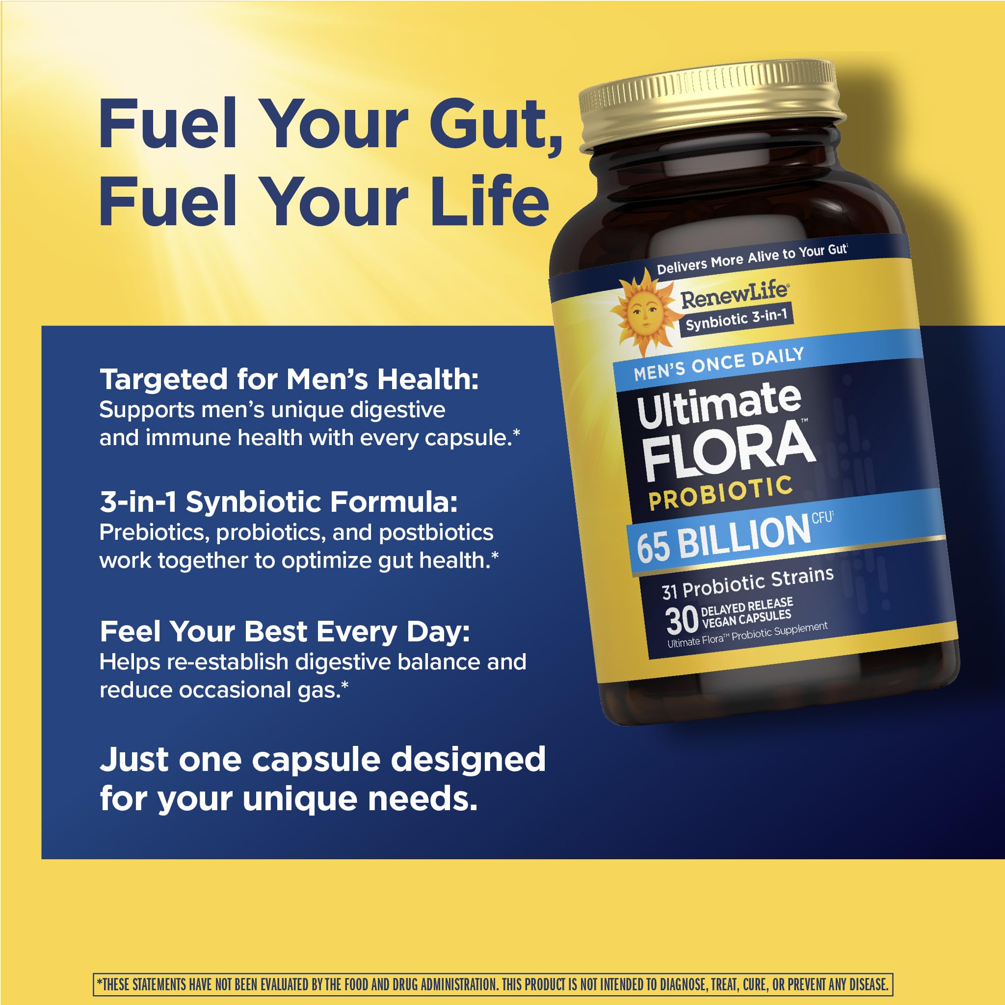 Renew Life Ultimate Flora Probiotics for Men 65 Billion CFU Delayed Release Vegan Capsules | Digestive Health | Immune Health | Dairy Free | 30 Count Renew Life buy supplements canada