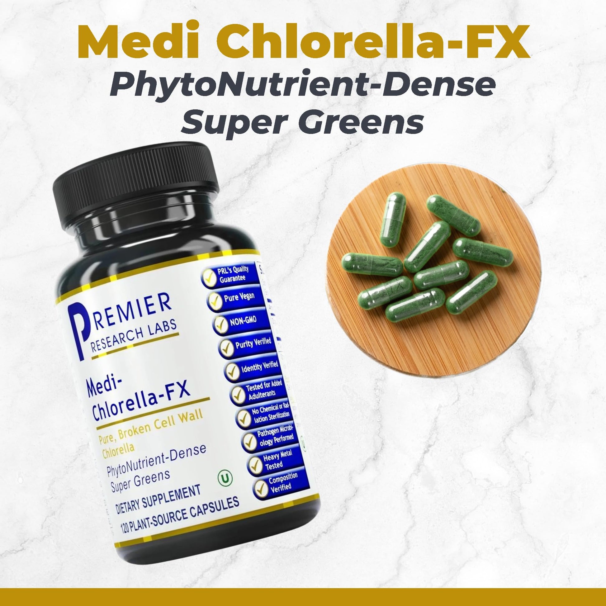 Premier Research Labs Medi Chlorella-FX - Chlorella Capsules, Chlorophyll Capsules, Organic Pills for Women & Men, Chlorophyll Supplement - 120 Vegetarian Capsules Premier Research Labs buy supplements canada