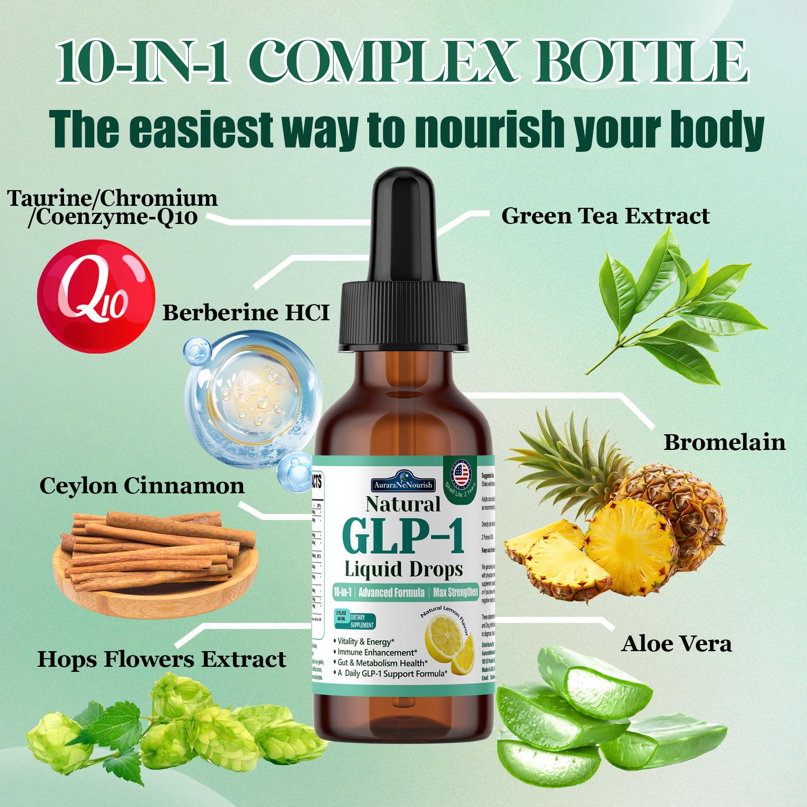 Berberine Supplement for Women and Men, 10-in-1 Formula w. Ceylon Cinnamon, Prebiotic Fiber & Green Tea Extract | Supports Metabolic Wellness, Gut & Digestive Health | Vegan, Gluten-Free AuraraNeNourish buy supplements canada