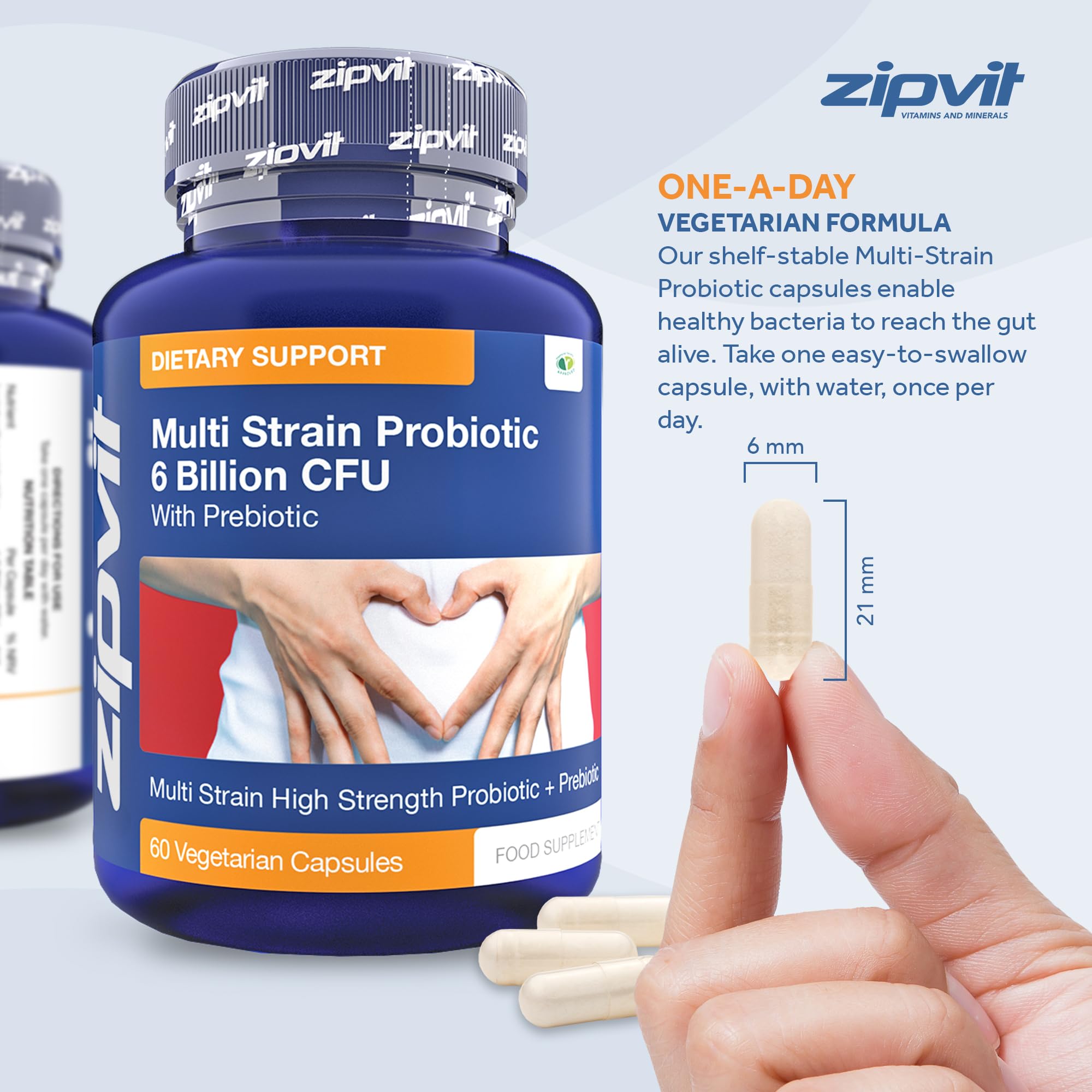 Probiotic 6 Billion Multi-Strain Live Bio Cultures Complex with Prebiotic, 60 Vegetarian Zipvit buy supplements canada