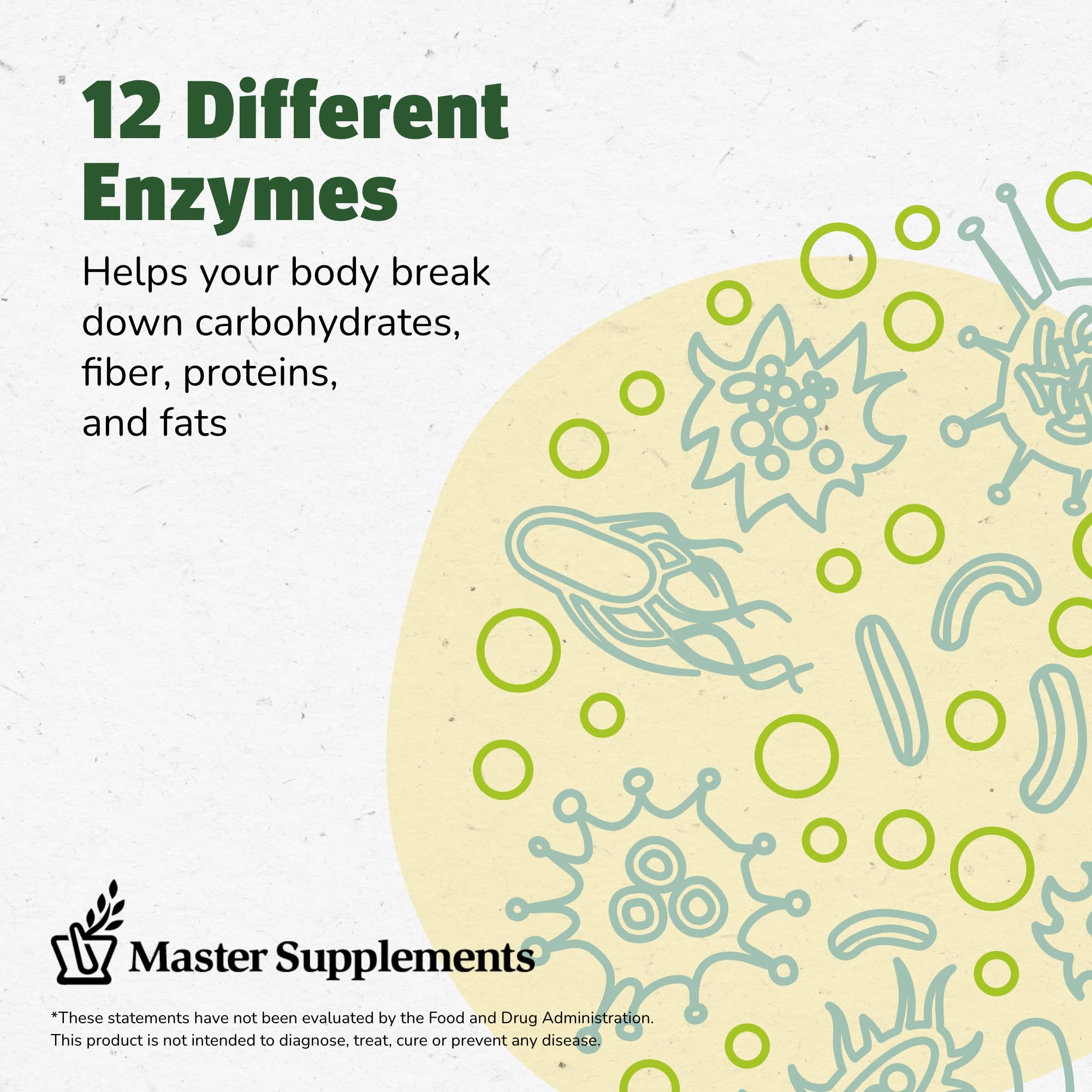 Master Supplements Enzalase - 50 Capsules - Probiotic Compatible Enzymes - Provides Digestive Boost + Gas & Bloating Relief - Gluten Free - 50 Servings ENZALASE buy supplements canada