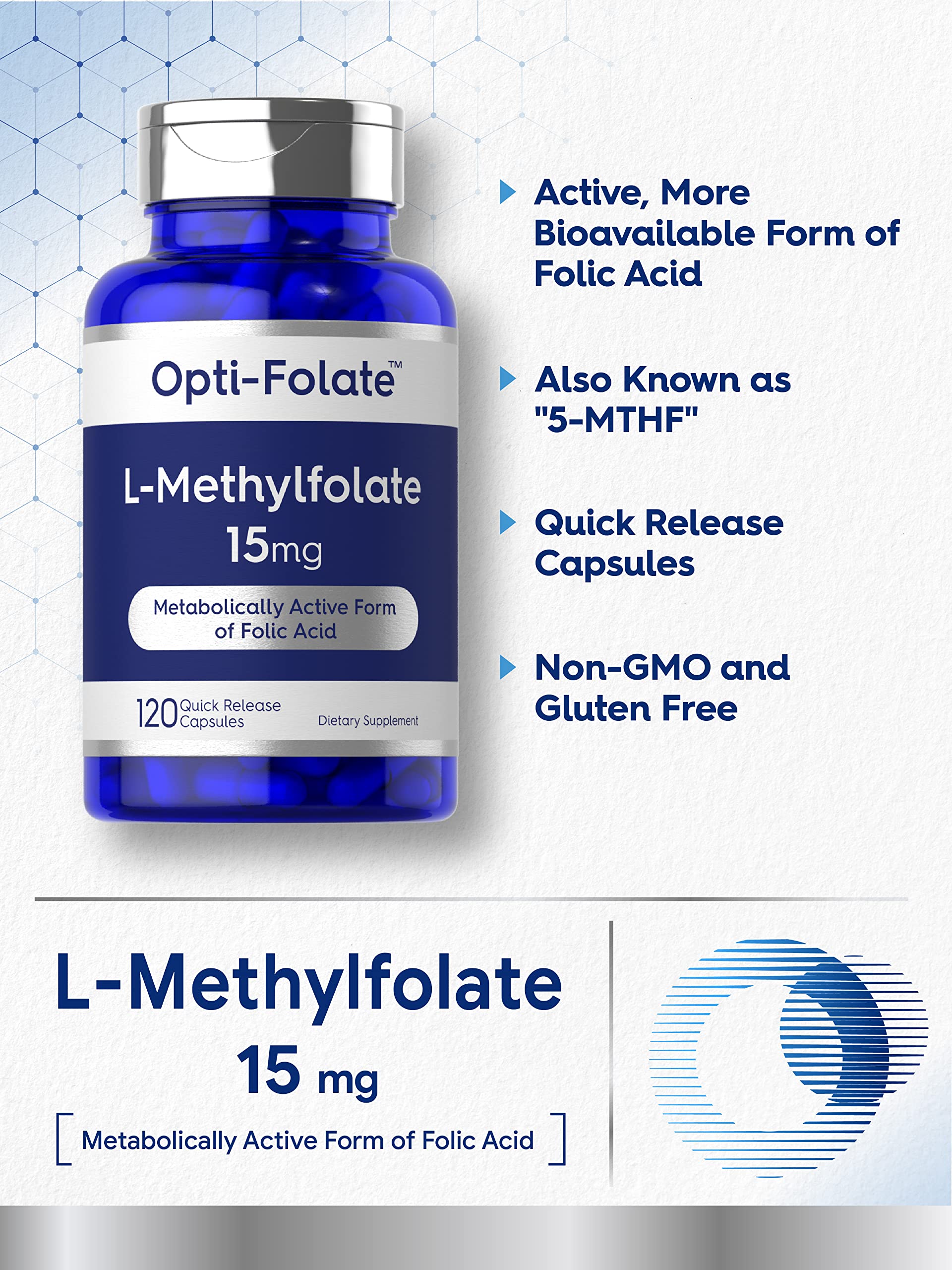 Carlyle L Methylfolate 15mg | 120 Capsules | Value Size | Max Potency | Optimized Carlyle buy supplements canada