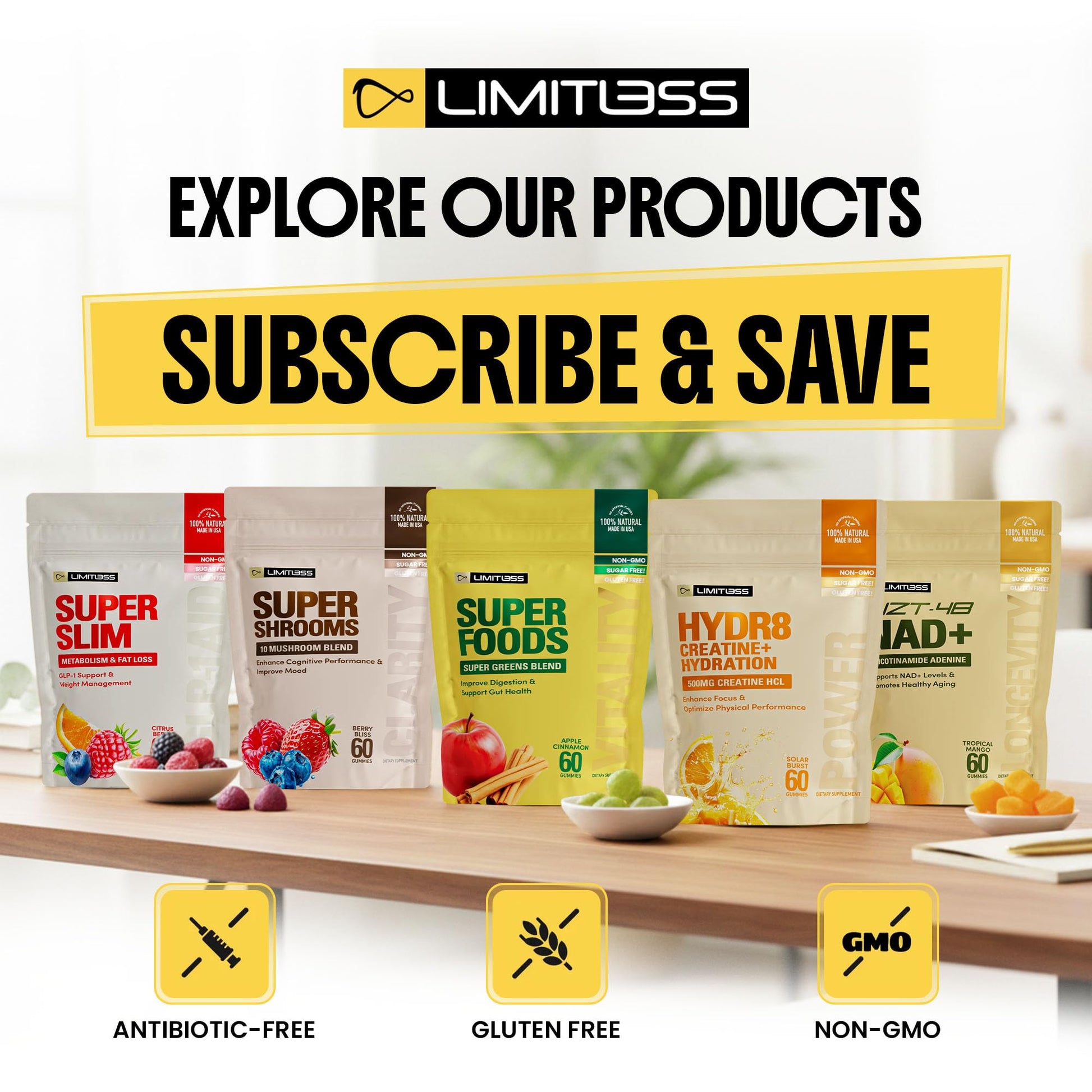 Limitless Supershrooms Smart Focus Gummies - 30 Day Supply LIMITLESS X buy supplements canada