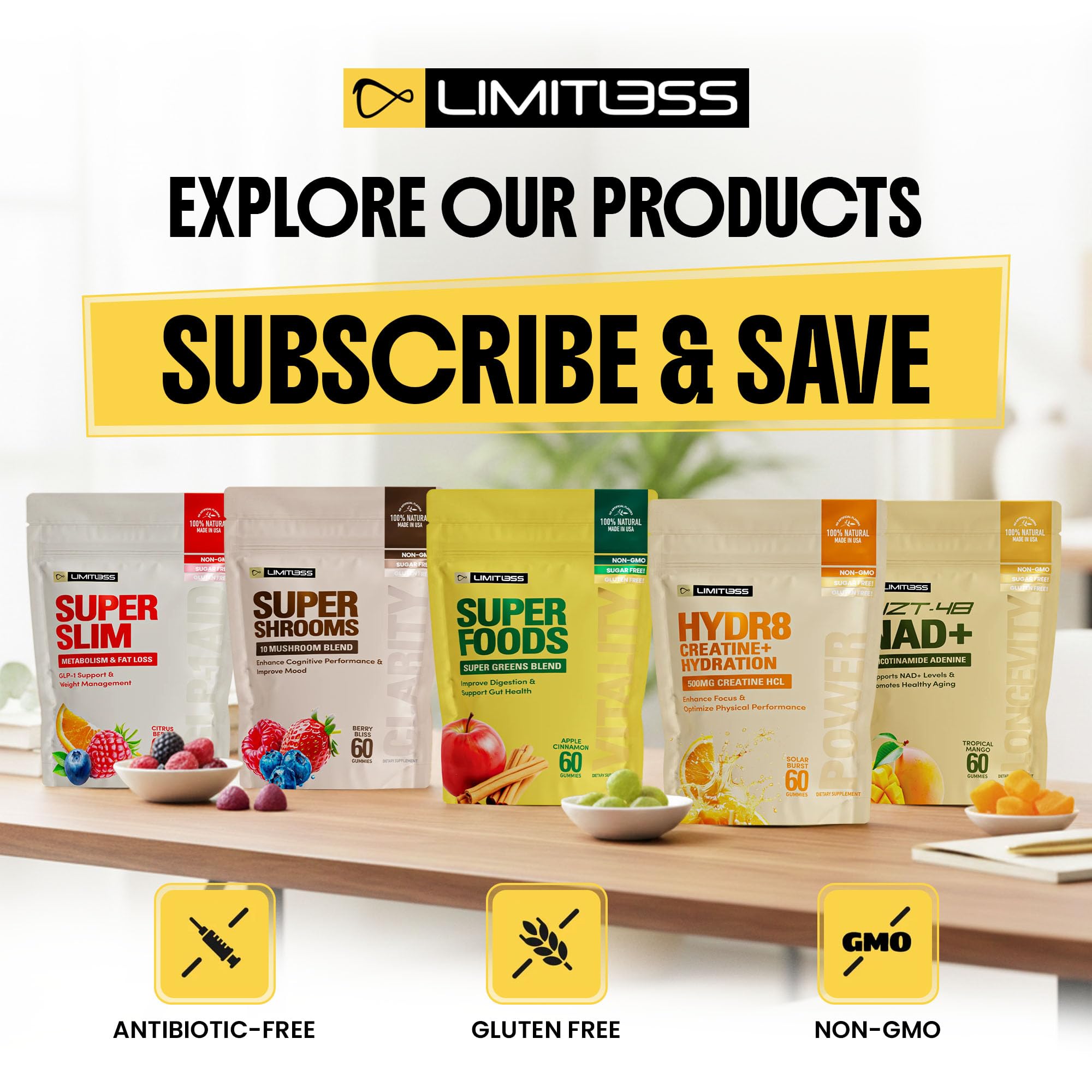 Limitless Supershrooms Smart Focus Gummies - 30 Day Supply LIMITLESS X buy supplements canada