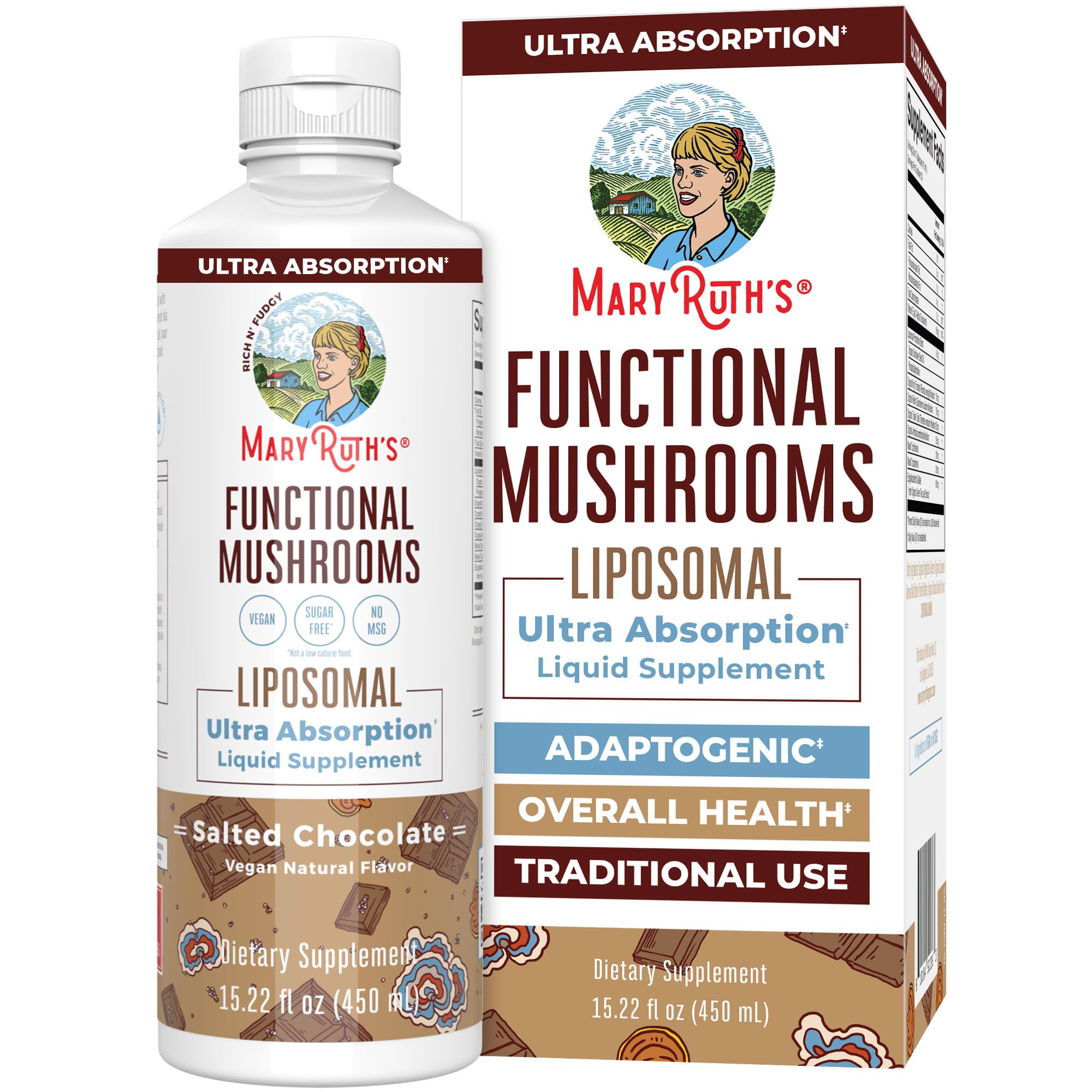 MaryRuth Organics Mushroom, Mushroom Supplement, Mushroom Liquid Vitamin, Reishi Mushroom Supplement for Immune Support, Turkey Tail Vitamin for Stress Relief, Vegan, Non-GMO, Gluten Free, 15.22 Fl Oz MARYRUTH'S buy supplements canada