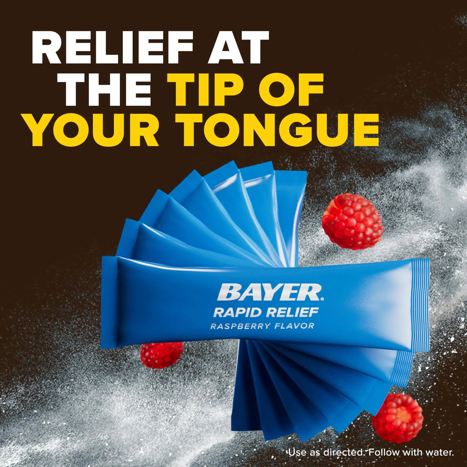 Bayer® Rapid Relief, Dissolvable Raspberry Flavor, Powder Packs with Aspirin & Caffeine, Fast Acting Headache Relief, Muscle and Body Pain Reliever, 20ct Bayer buy supplements canada