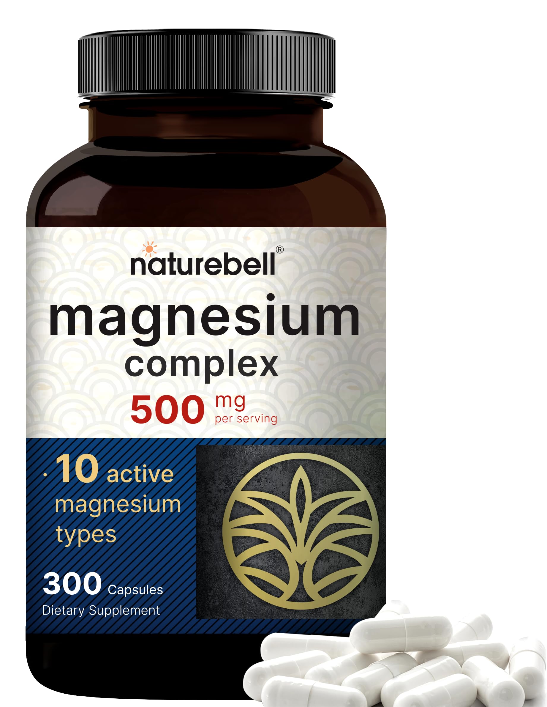 Magnesium Complex Supplement 500mg, 300 Capsules | 10 Active Forms – Glycinate NatureBell buy supplements canada