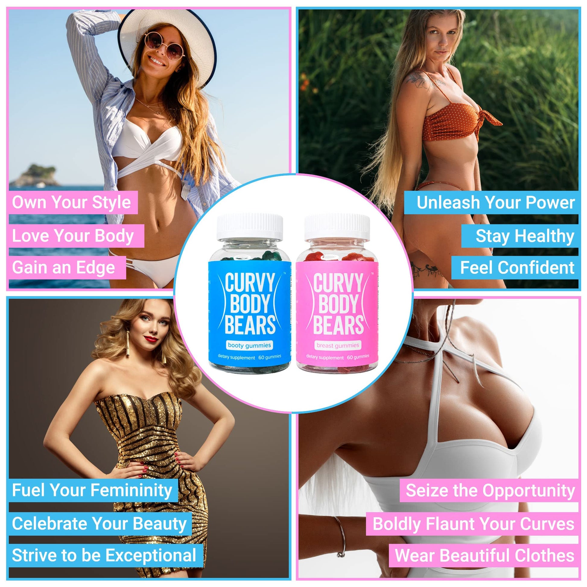 Curvy Body Bears Gummies Combo Pack - Chest and Bum Gummies - Workout Aid Curvy Body Bears buy supplements canada