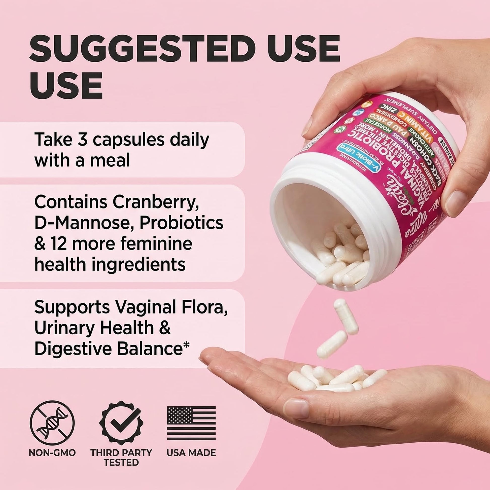 Clean Nutra Vaginal Probiotics for Women + Prebiotics Digestive Enzymes Bromelain Cranberry D Mannose Horsetail Black Cohosh Artichoke Hibiscus Flowers Probiotic for Digestive Health 90 Vegan Capsules Clean Nutraceuticals buy supplements canada