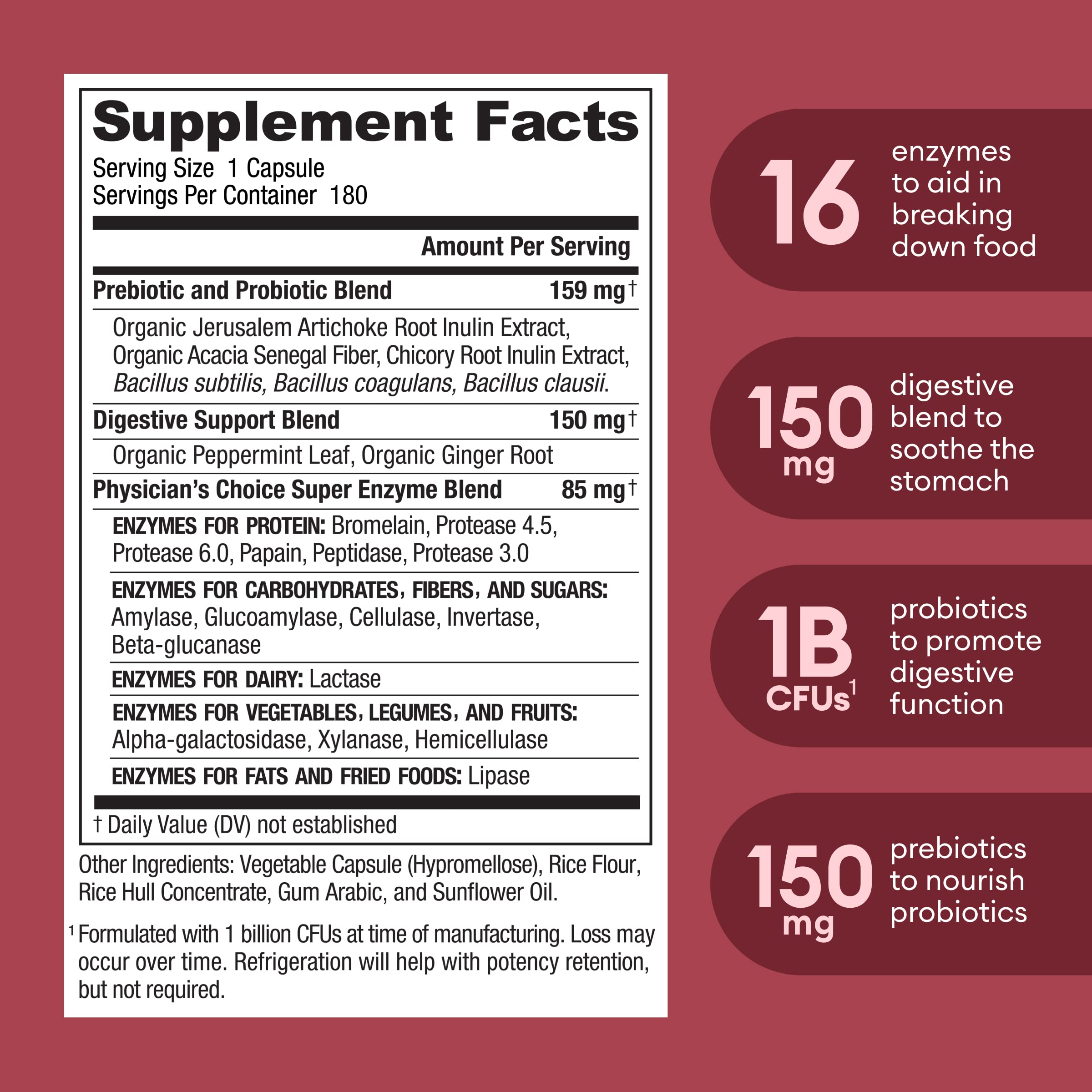 Physician's CHOICE Digestive Enzymes - Multi Enzymes, Bromelain, Organic Prebiotics Physician's CHOICE buy supplements canada