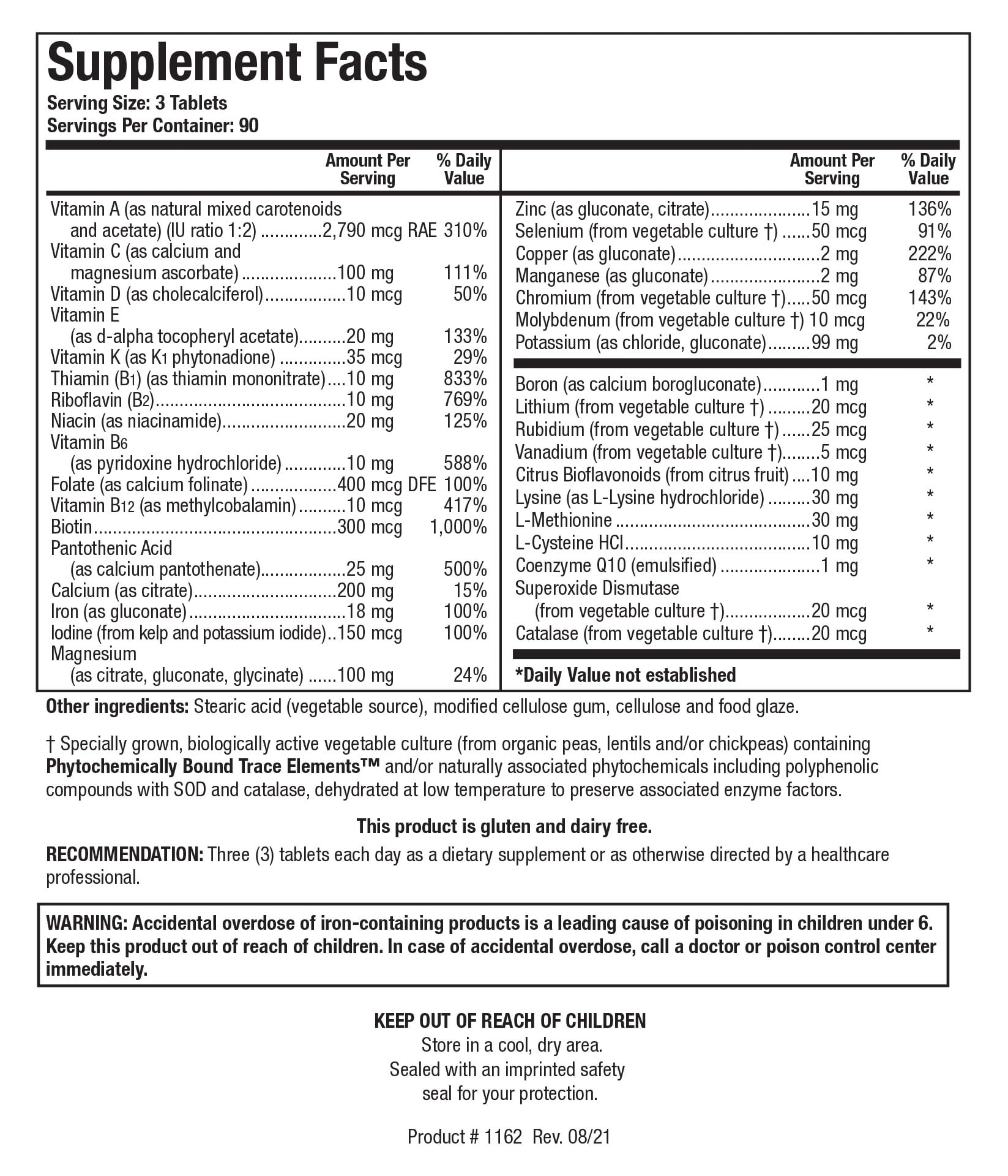 BIOTICS RESEARCH Bio-Multi Plus - Robust Foundational Multivitamin/Mineral Formula, Contains Plant-Based Trace Minerals 270 Tablets BIOTICS RESEARCH buy supplements canada