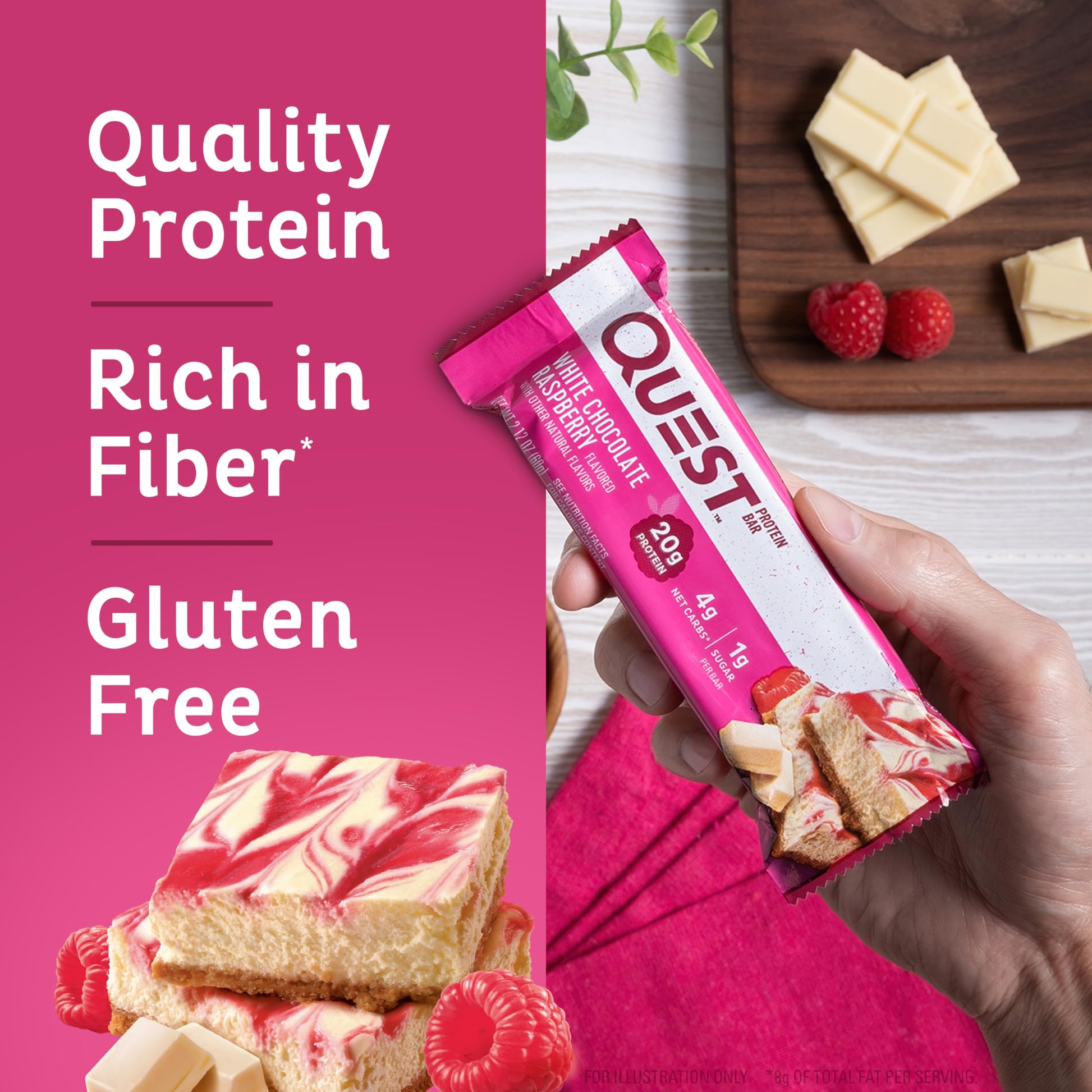 Quest Nutrition White Chocolate Raspberry Protein Bars, High Protein, Low Carb, Gluten Free Quest Nutrition buy supplements canada