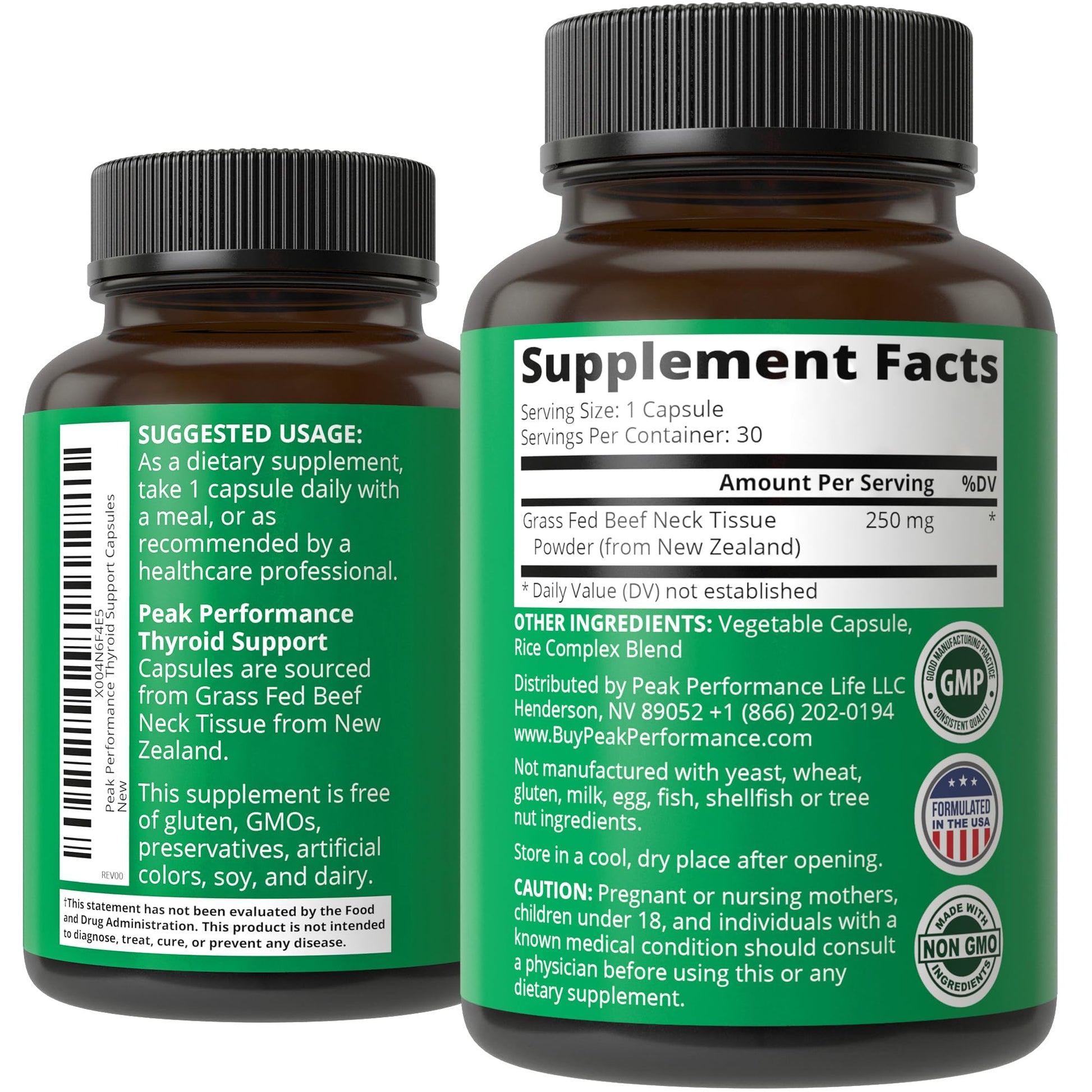 Raw Desiccated Thyroid Supplement. Grass Fed New Zealand Beef Neck & Thyroid Gland Capsules for Women and Men. Ancestral Living Ethically Sourced Bovine Supplements for Energy and Metabolism Support Peak Performance buy supplements canada