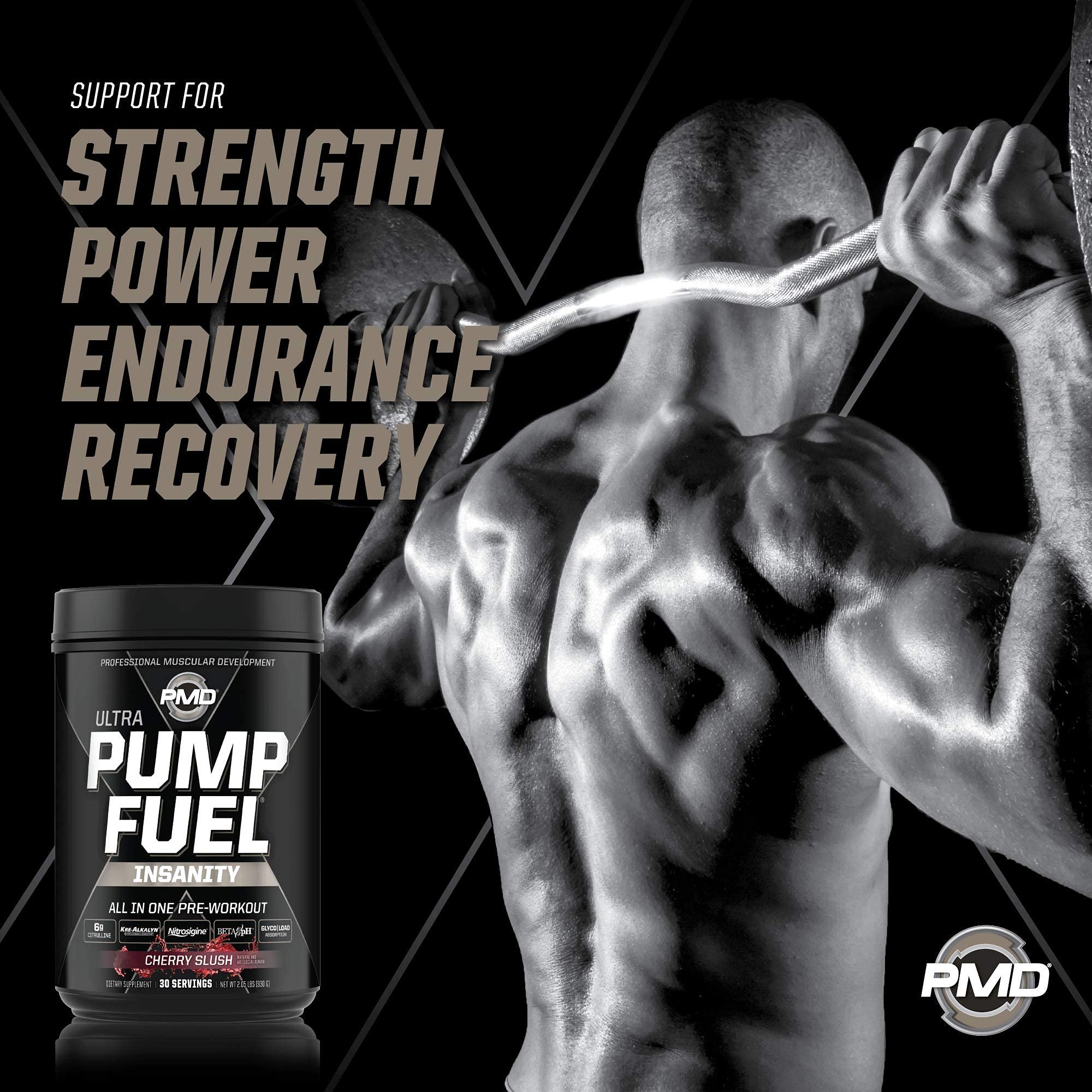 PMD Sports Ultra Pump Fuel Insanity - Pre Workout – Cherry Slush (30 Servings) PMD buy supplements canada