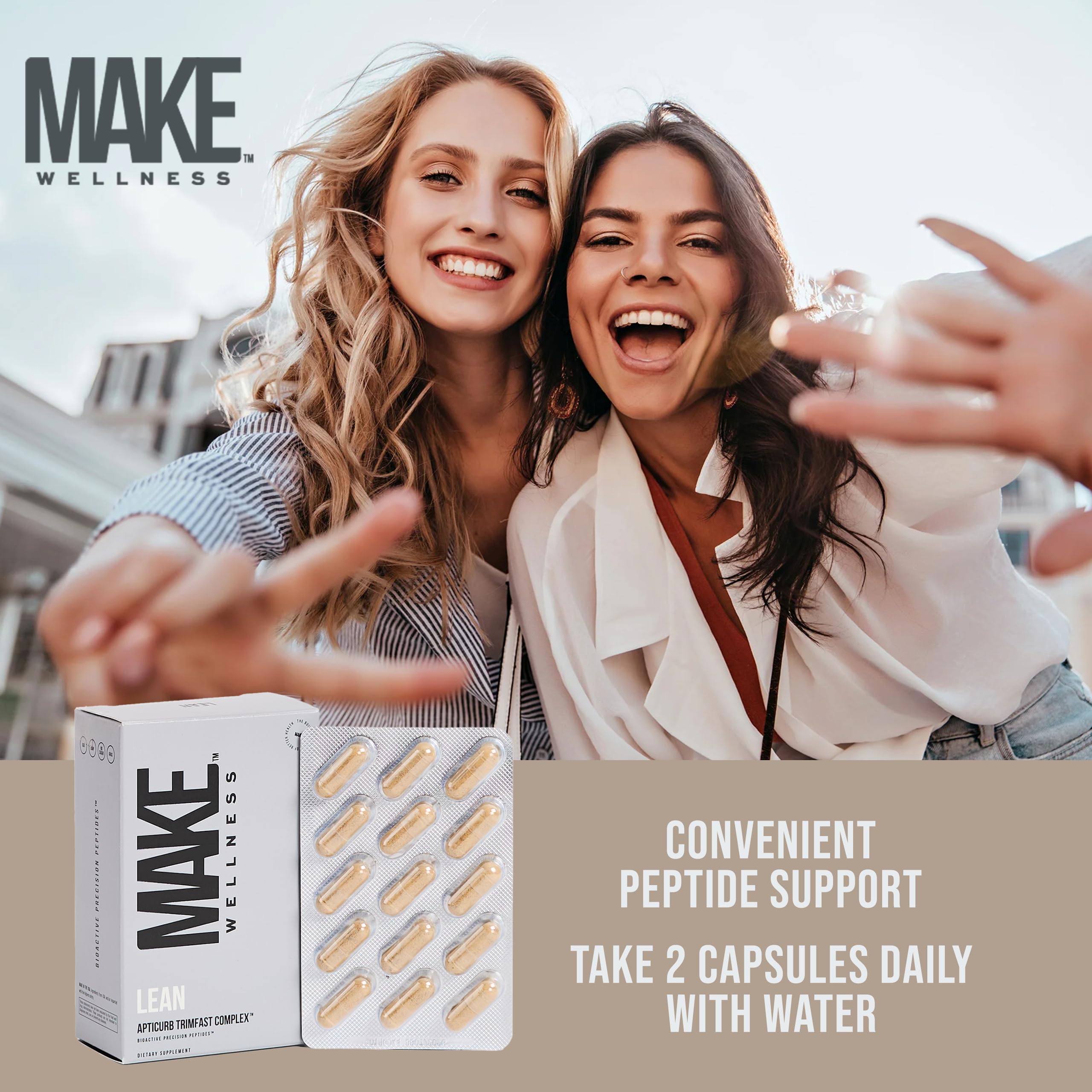 Make Wellness Lean Peptide Supplement | Supports Overall Wellness, Normal Muscle Health & Active Lifestyles | Bioactive Peptide Blend | Clean, Non-GMO Formula | 30 Servings for Daily Nutrition Make Wellness buy supplements canada