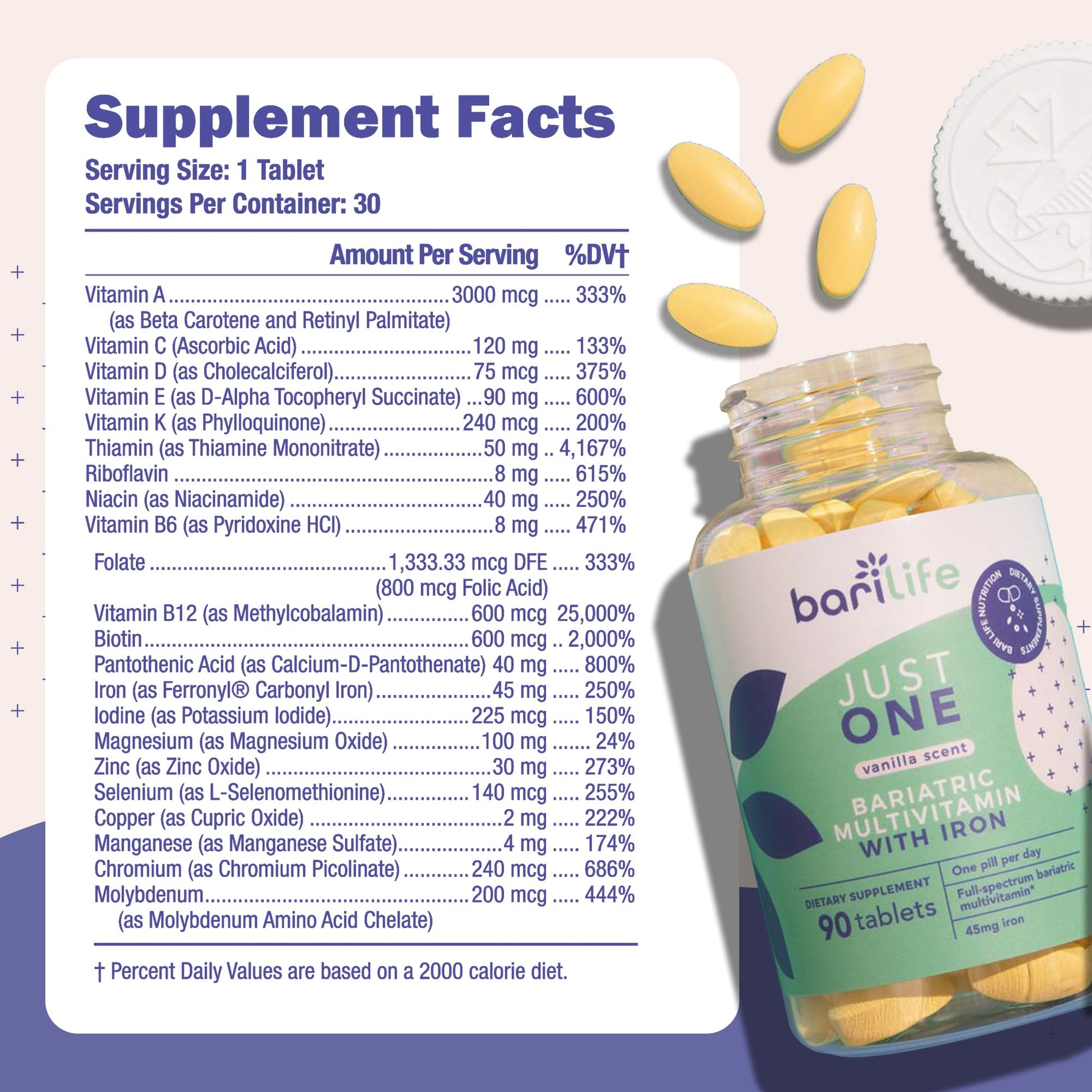 Just One - Once Daily Bariatric Multivitamin with Iron (30) Bari Life buy supplements canada