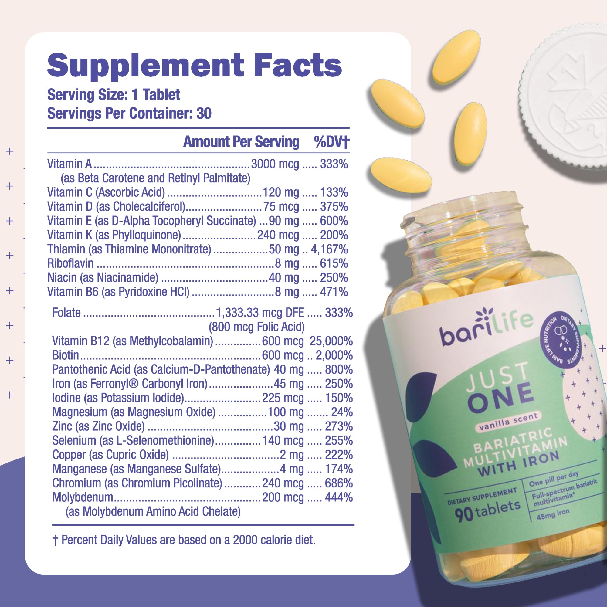 Just One - Once Daily Bariatric Multivitamin with Iron (30) Bari Life buy supplements canada