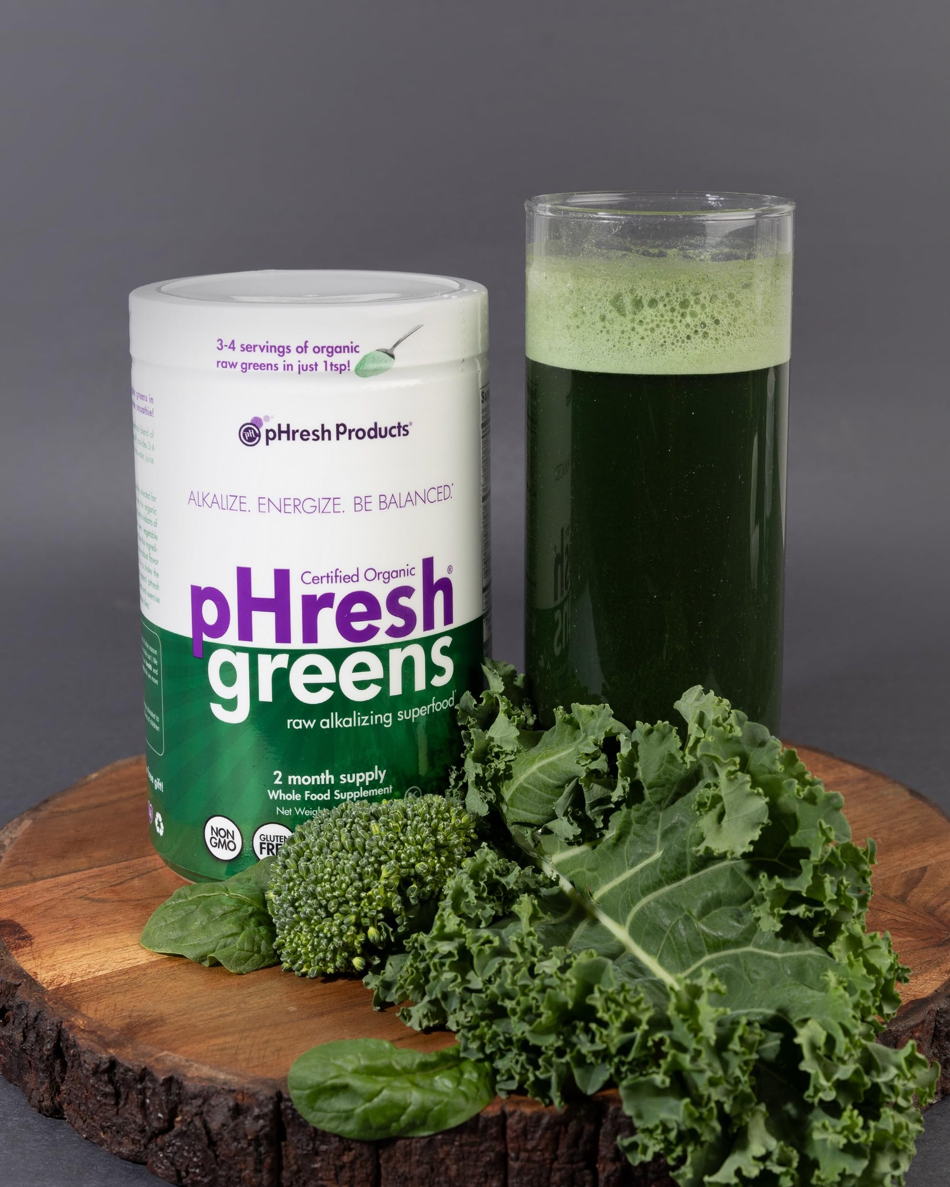 pHresh - Greens Raw Alkalizing Superfood Greens Powder - 2 Month Supply - Vegan, Kosher, Gluten Free - Natural Enzymes, Nutrients - Approved for Intermittent Fasting - 10 oz Phresh Products buy supplements canada