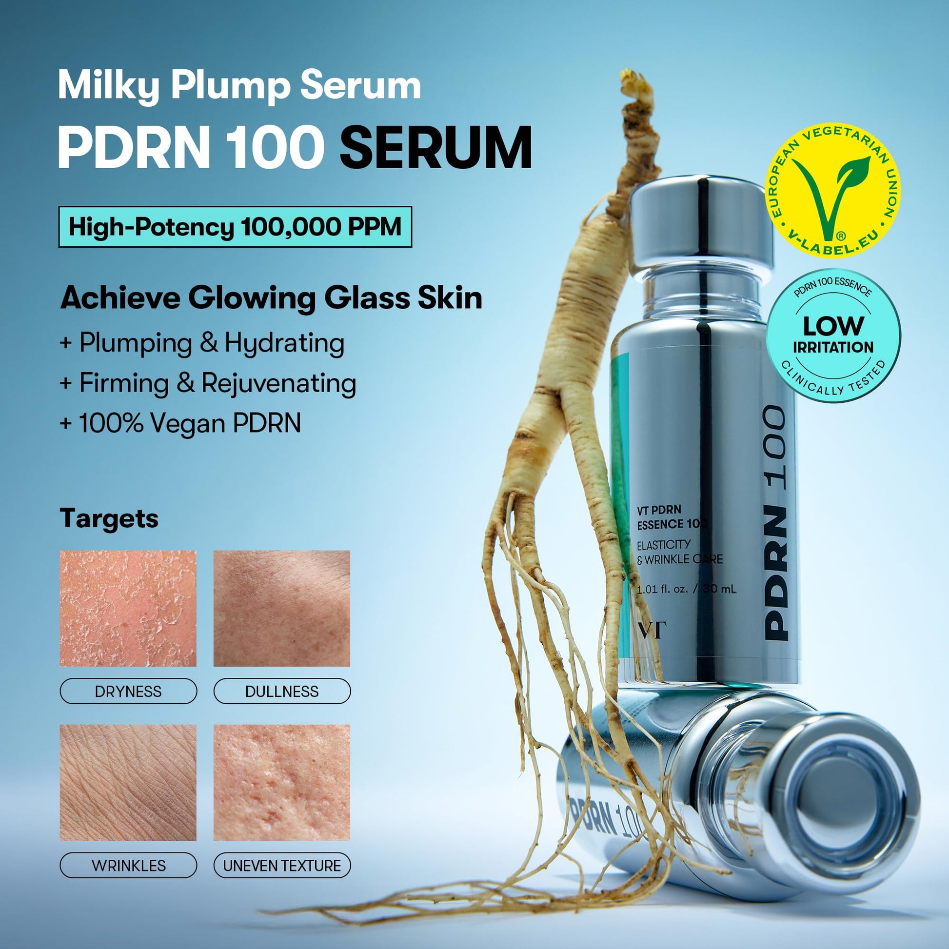 VT COSMETICS PDRN 100 Essence, Intensive Glow Serum, 100,000ppm Vegan PDRN, Skin Restoration & Plumping, Hydrating & Moisturizing VT COSMETICS buy supplements canada