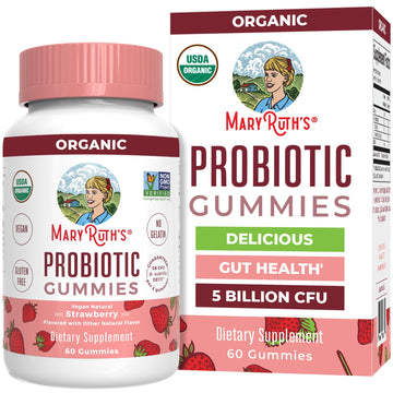 MaryRuth Organics USDA Organic Probiotic Gummies |Probiotics forWomen & Men Digestive Health & Gut Comfort Supplement 5 Billion CFU | Immune & Digestive Support | Vegan | Non-GMO | 60 Count MARYRUTH'S buy supplements canada