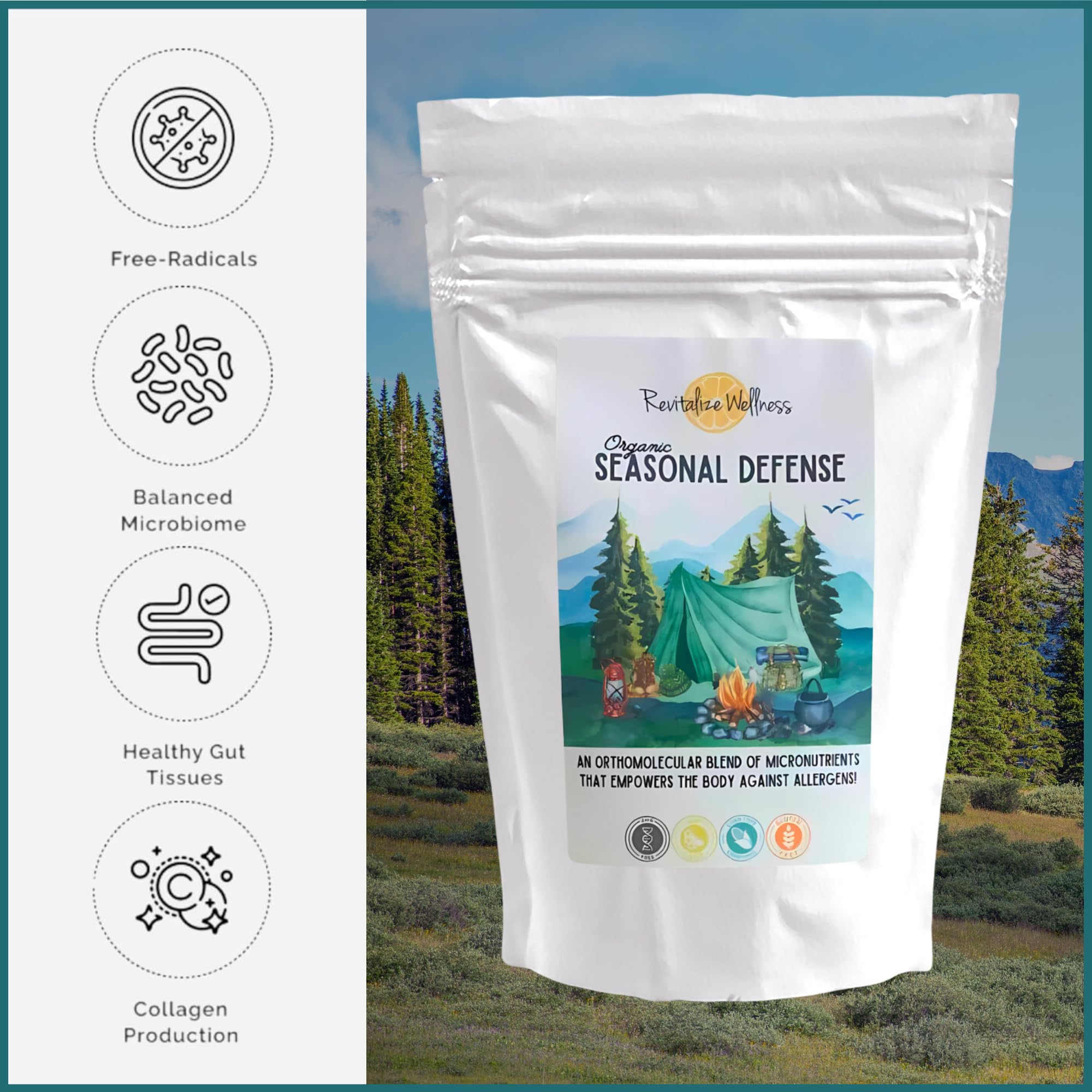 Revitalize Wellness Organic Seasonal Defense Powder Formerly Allergy Defense | Bromelain, Vitamin B3, Vitamin C, Quercetin, and NAC | No Sugar Added | Fruit Punch Flavor | 30 Servings Revitalize Wellness buy supplements canada