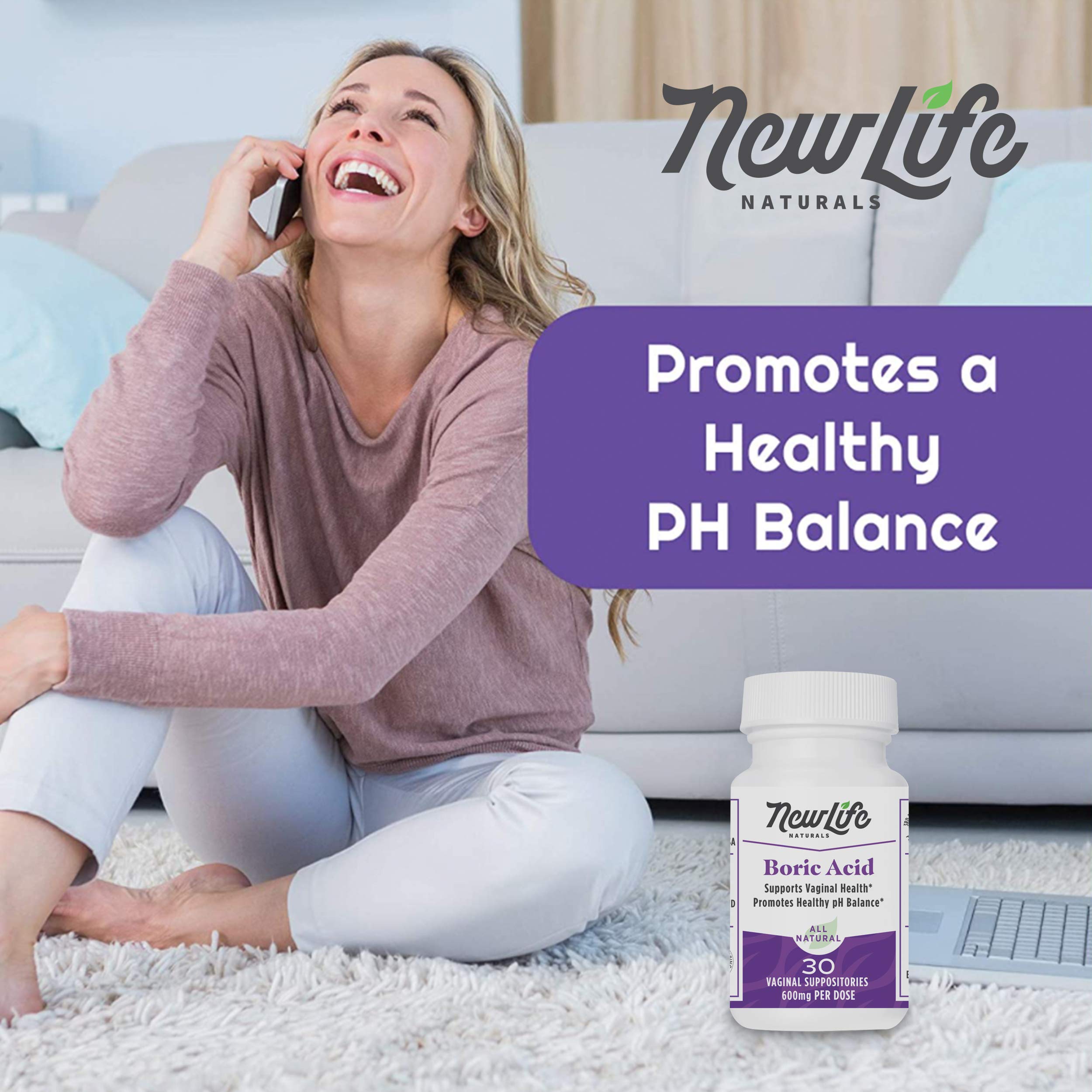 NewLife Naturals Boric Acid Vaginal Suppositories 600mg (60 Pack) with 28 Applicators - for pH Balance NewLife Naturals buy supplements canada