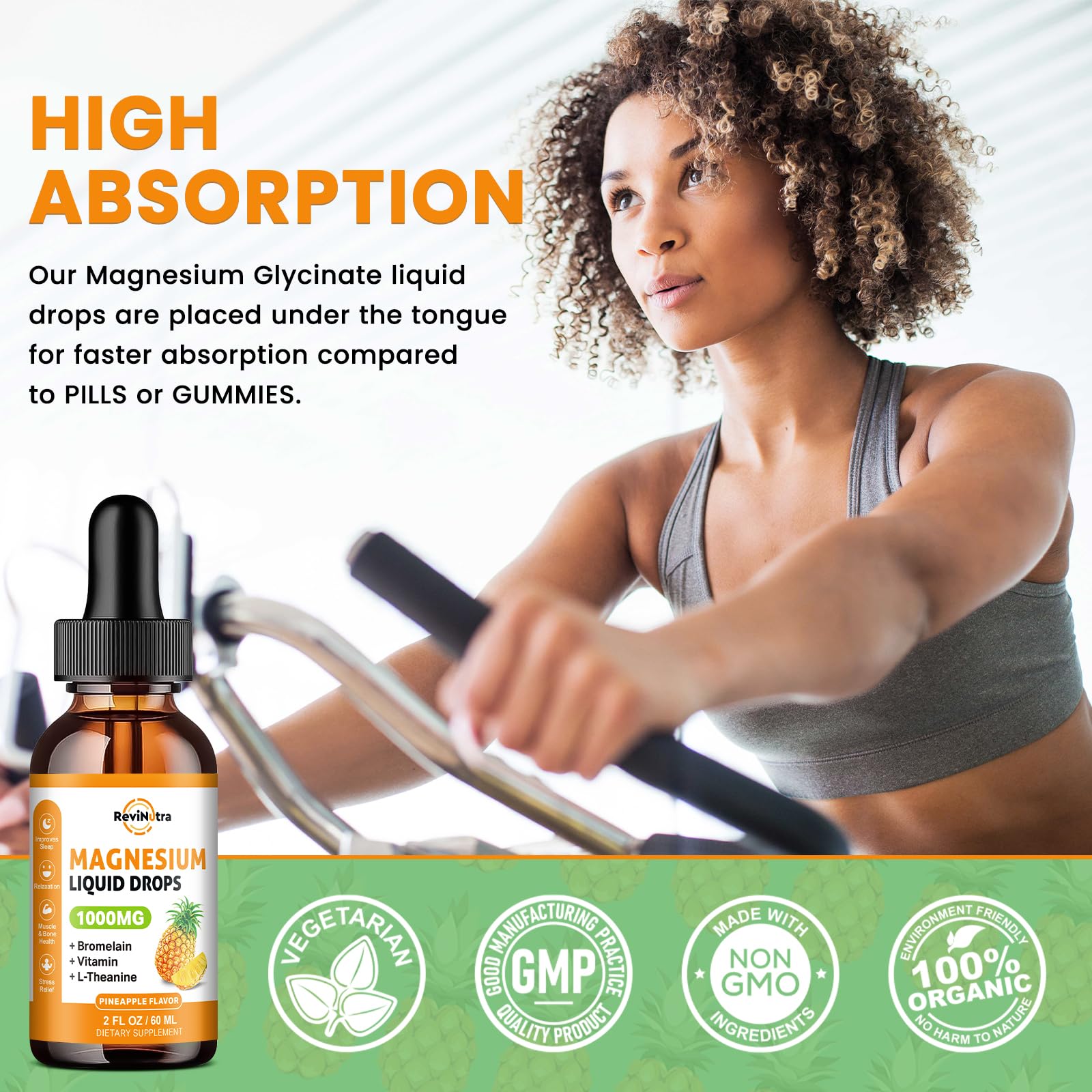 Magnesium Glycinate Liquid Drops, 1000mg of Liquid Magnesium Complex Supplement for Sleep, Nerve, Energy, Muscle, Bone, Calm & Digestion, High Absorption, 2 Fl Oz, Sugar-Free Pineapple Flavor ReviNutra buy supplements canada