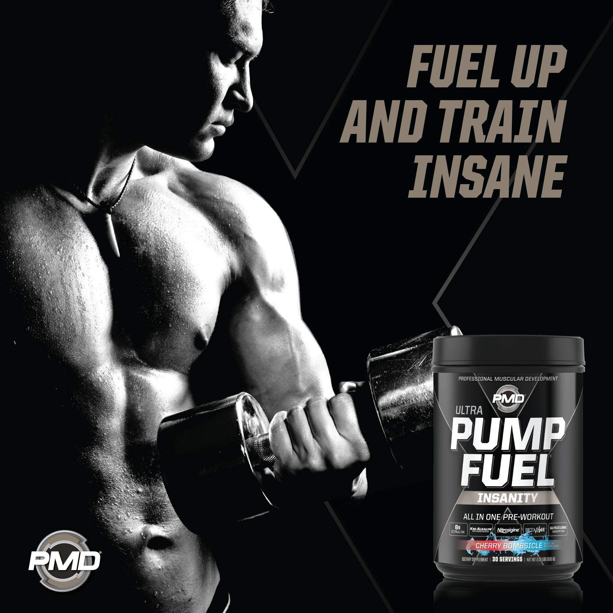 PMD Sports Ultra Pump Fuel Insanity - Pre Workout – Cherry Bombsicle (30 Servings) PMD buy supplements canada