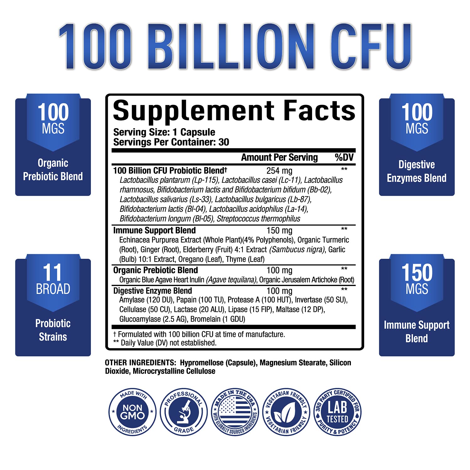 Purely Optimal Premium Probiotics 100 Billion CFU w/Digestive Enzymes Purely Optimal buy supplements canada