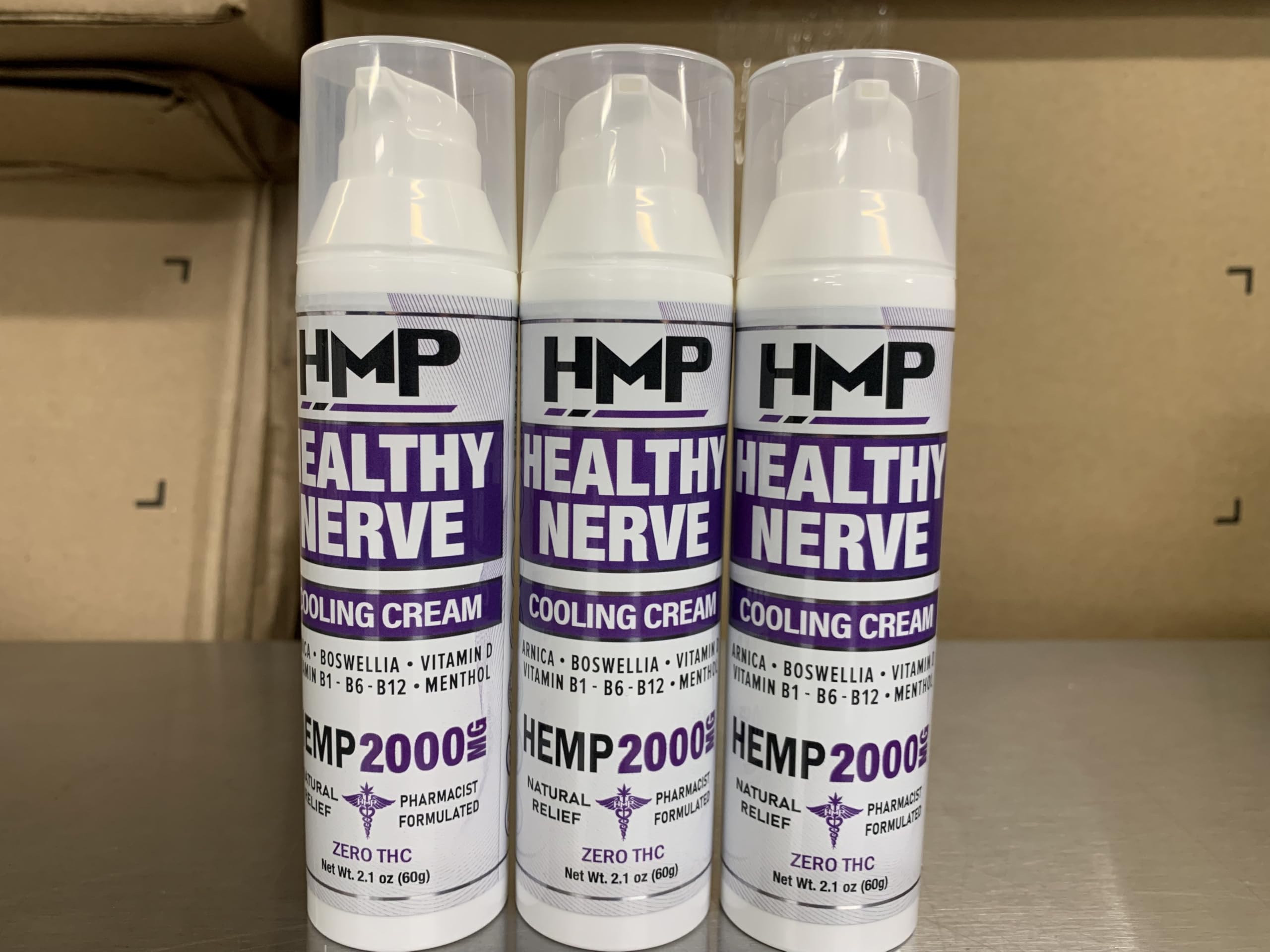 HMP BRANDS Neuropathy Cream Nerve Hemp Cream 2000mg Maximum Strength for Feet, Hands, Legs, Toes, Back. Natural Arnica, Vitamin D3 B1 B6 B12 w Menthol, Made in USA 2.1oz HMP BRANDS buy supplements canada
