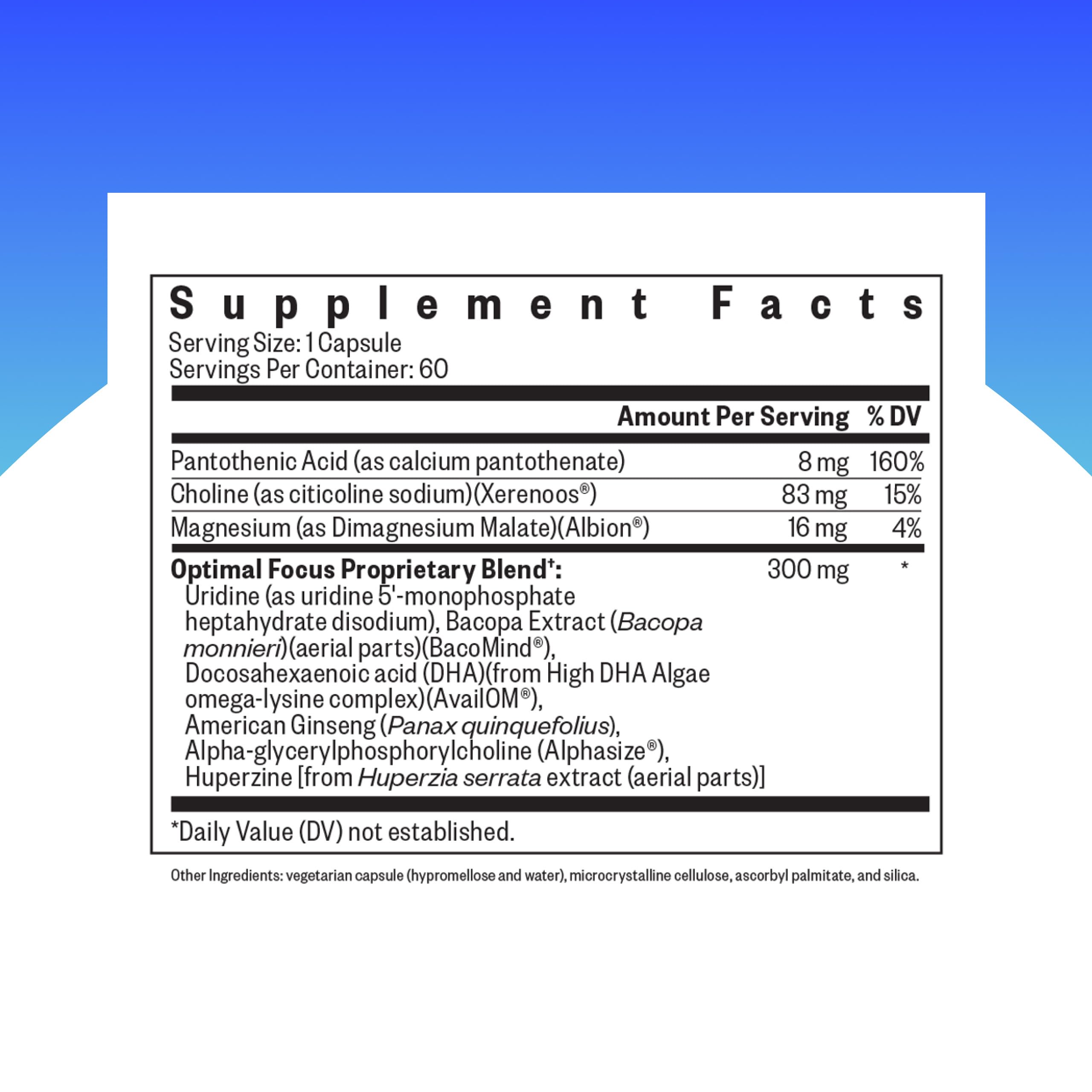 Seeking Health Optimal Focus, Stimulant-Free and Caffeine-Free Nootropic Support for Memory and Focus, with Choline, DHA from Algae, American Ginseng, Vegan and Vegetarian (60 Capsules) Seeking Health buy supplements canada