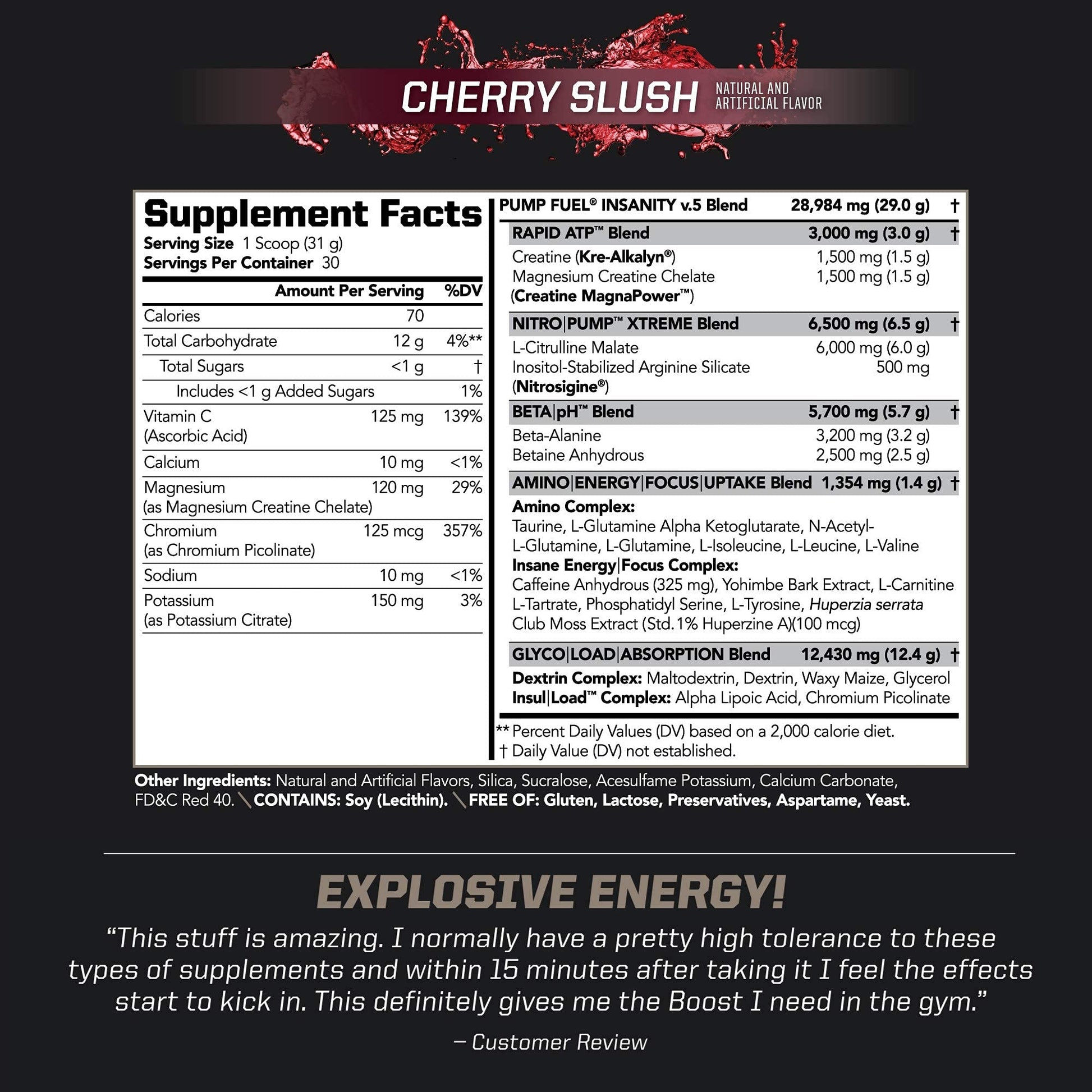 PMD Sports Ultra Pump Fuel Insanity - Pre Workout – Cherry Slush (30 Servings) PMD buy supplements canada