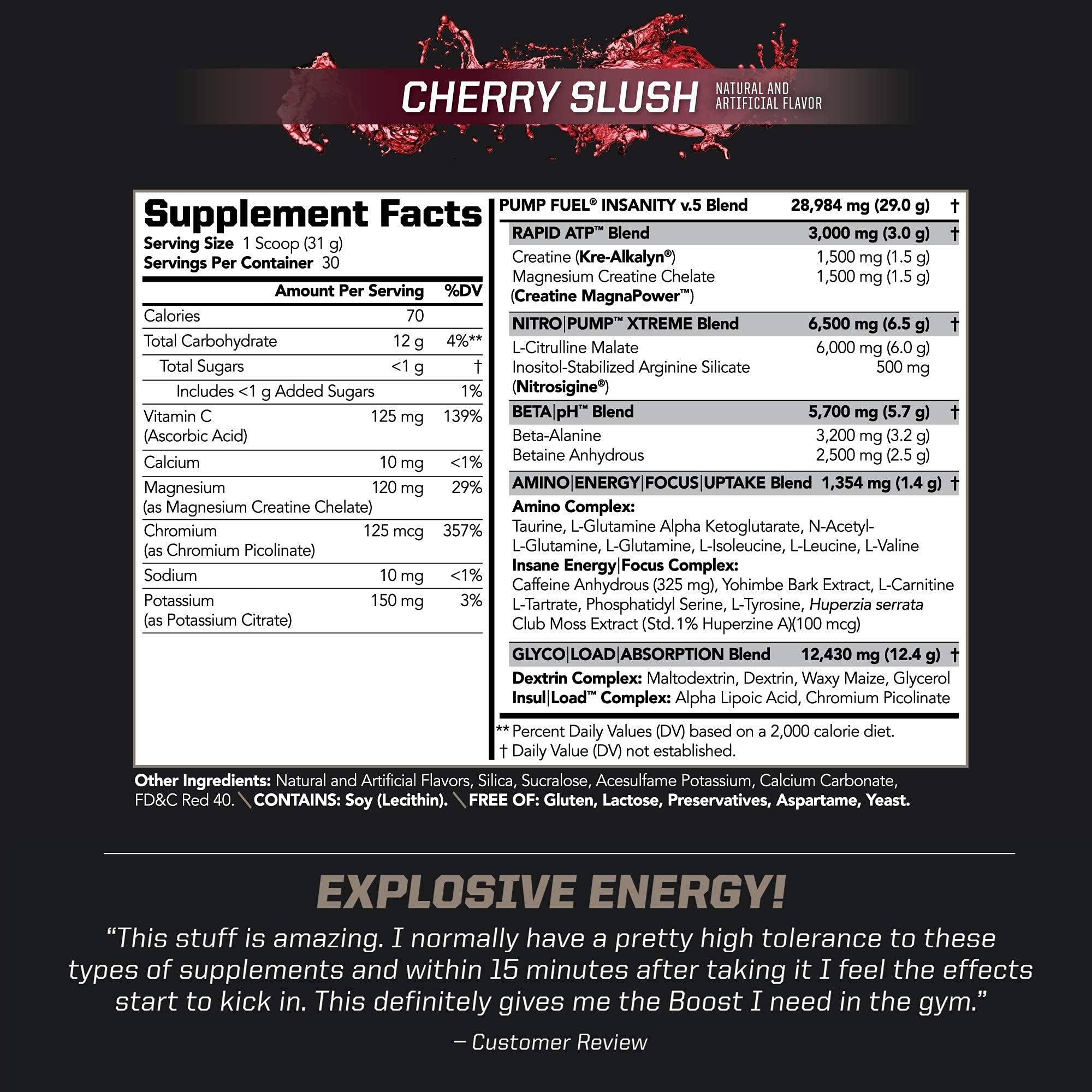 PMD Sports Ultra Pump Fuel Insanity - Pre Workout – Cherry Slush (30 Servings) PMD buy supplements canada