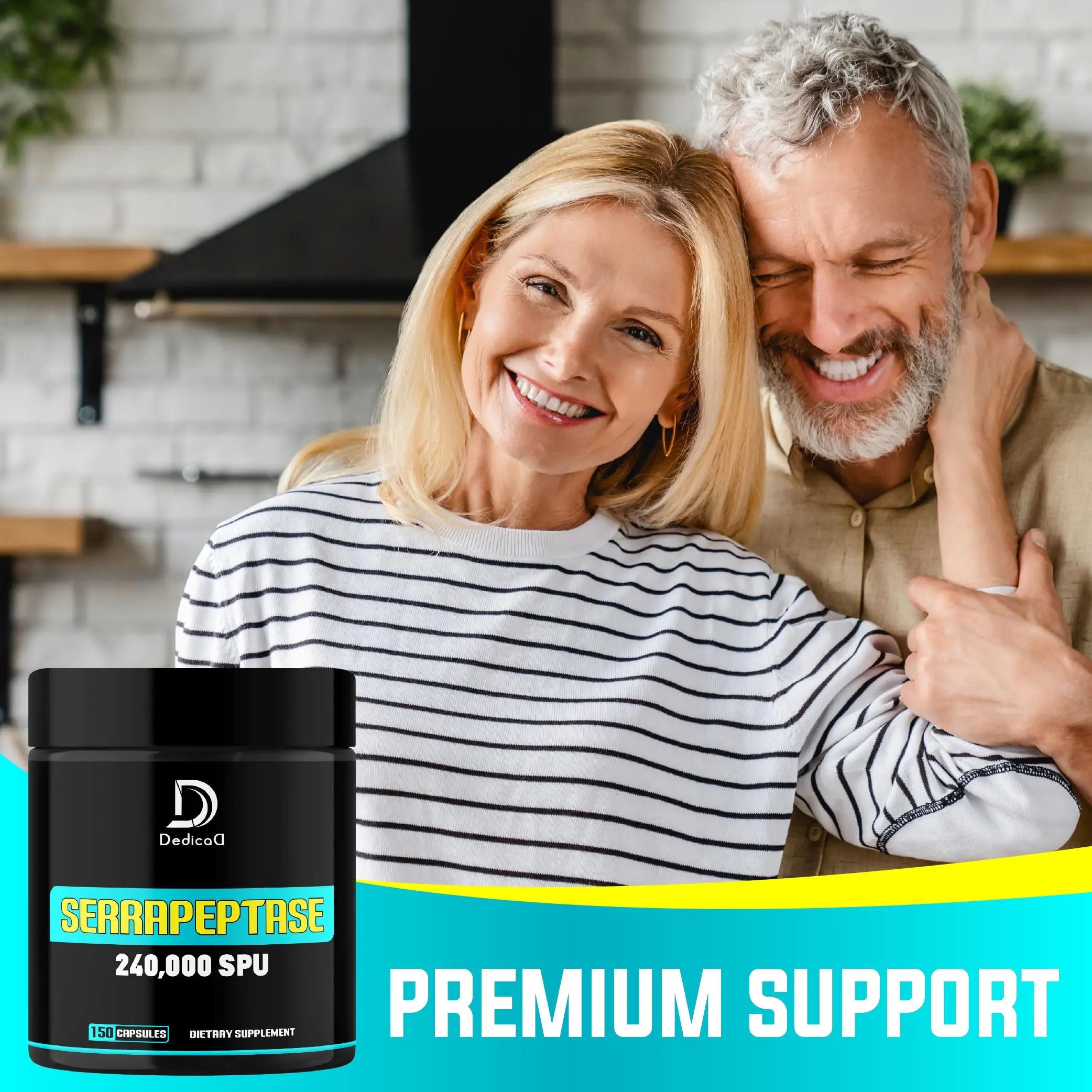 DEDICAD Serrapeptase Supplement 240,000 SPU - 150 Capsules for Smooth Breathing, Heart Health & Immune System Support - 75-Serving Supply DEDICAD buy supplements canada