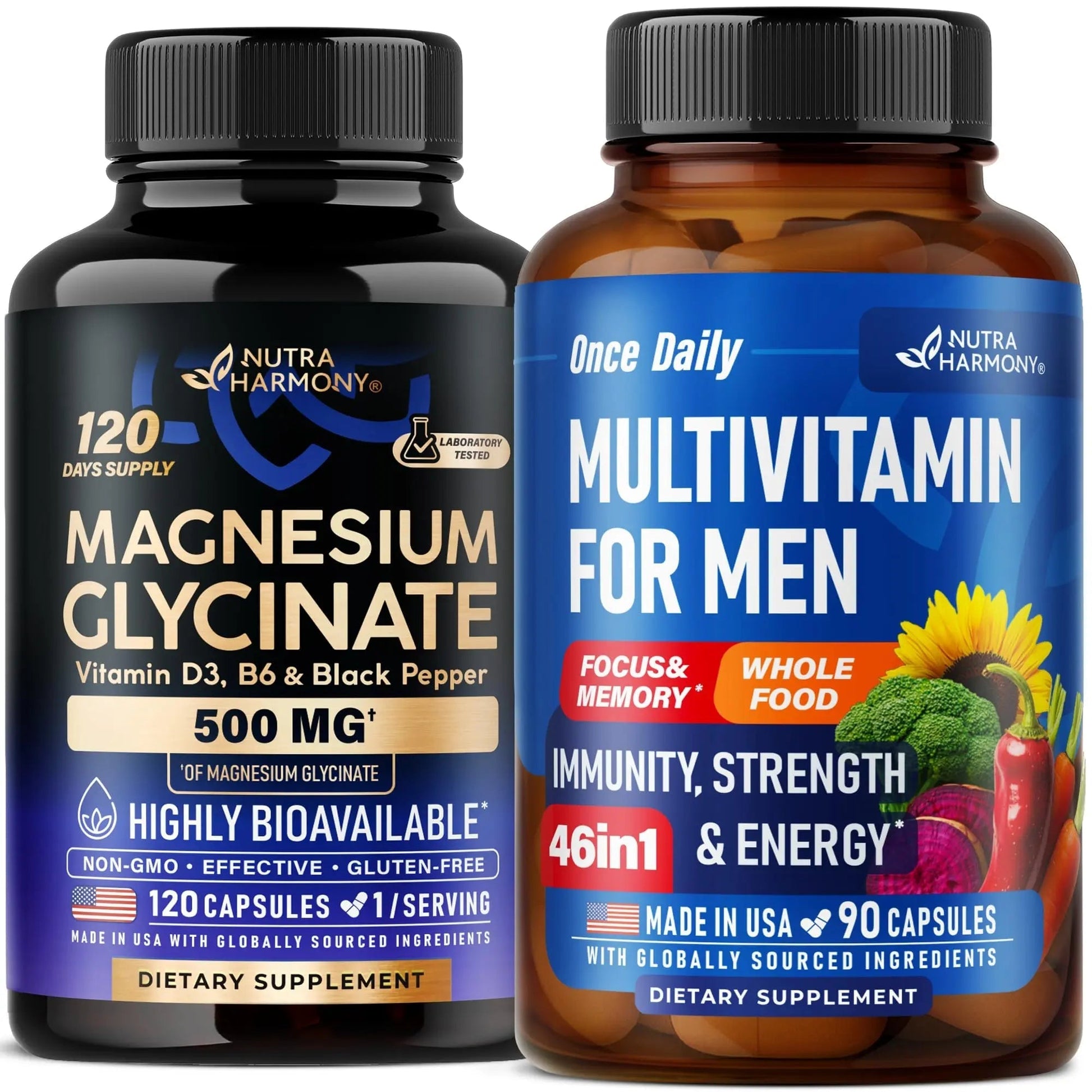 NUTRAHARMONY Multivitamins for Men & Magnesium Glycinate Capsules NUTRAHARMONY buy supplements canada