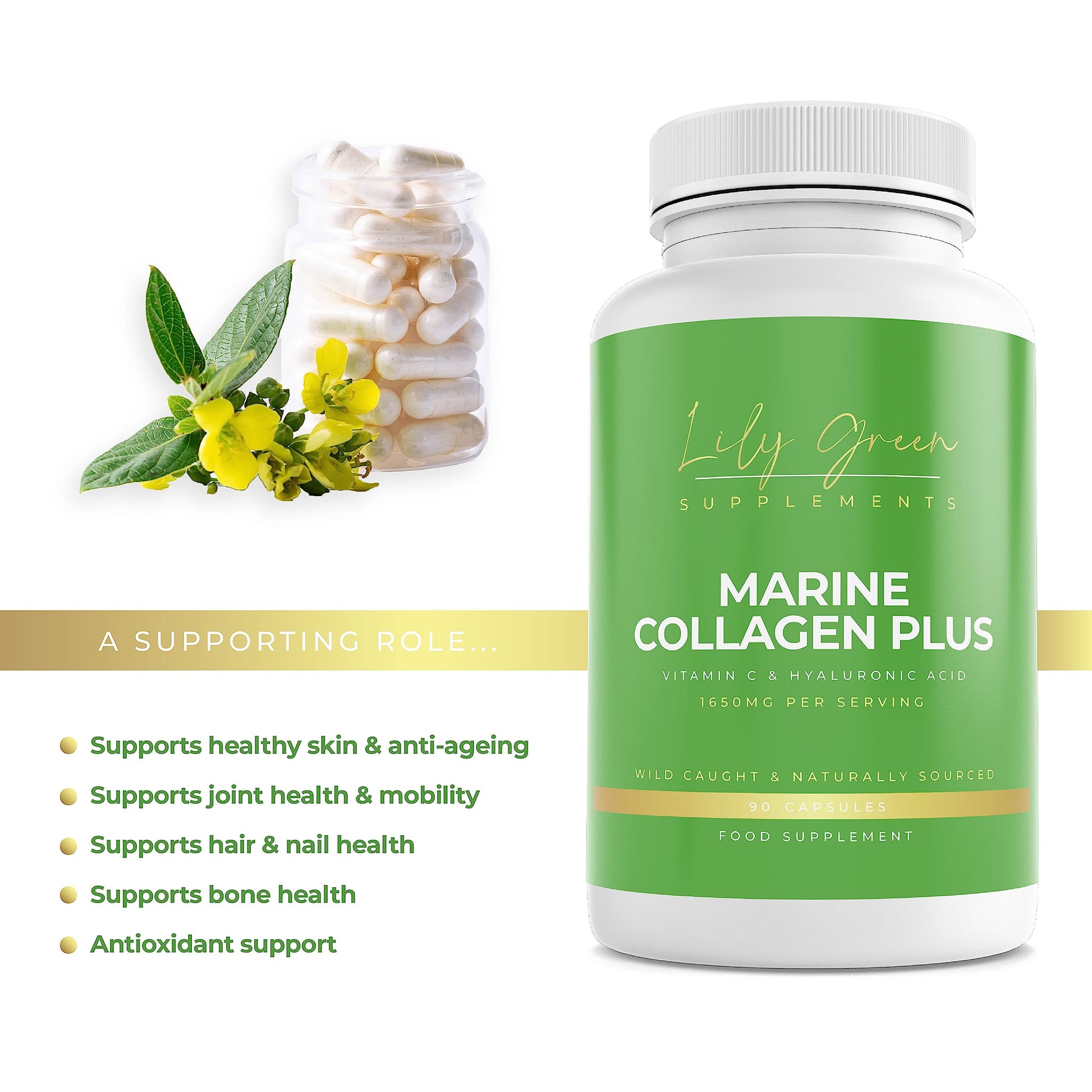 Lily Green | Marine Collagen with Hyaluronic Acid & Vitamin C - 1650mg per Serving Lily Green Supplements buy supplements canada