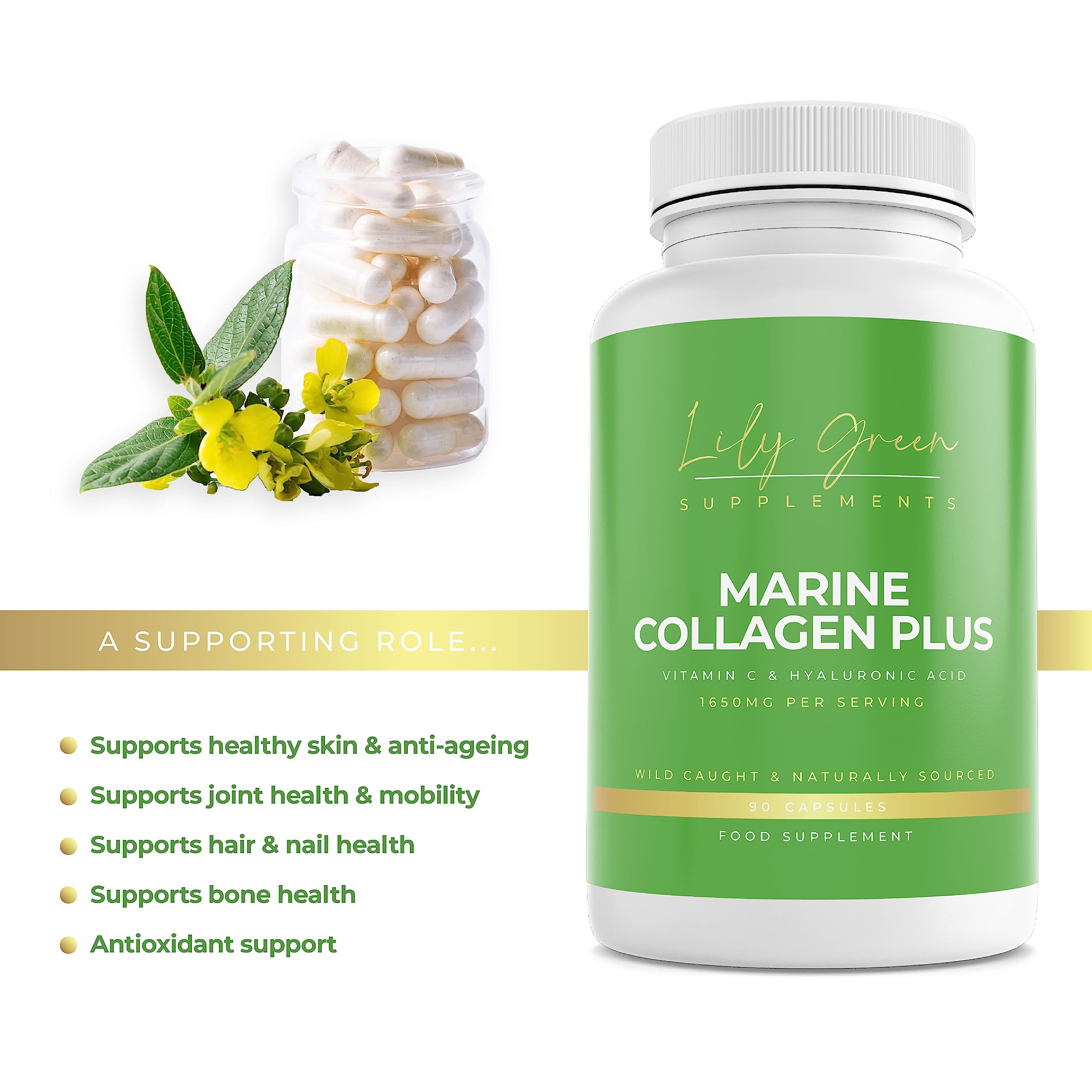 Lily Green | Marine Collagen with Hyaluronic Acid & Vitamin C - 1650mg per Serving Lily Green Supplements buy supplements canada