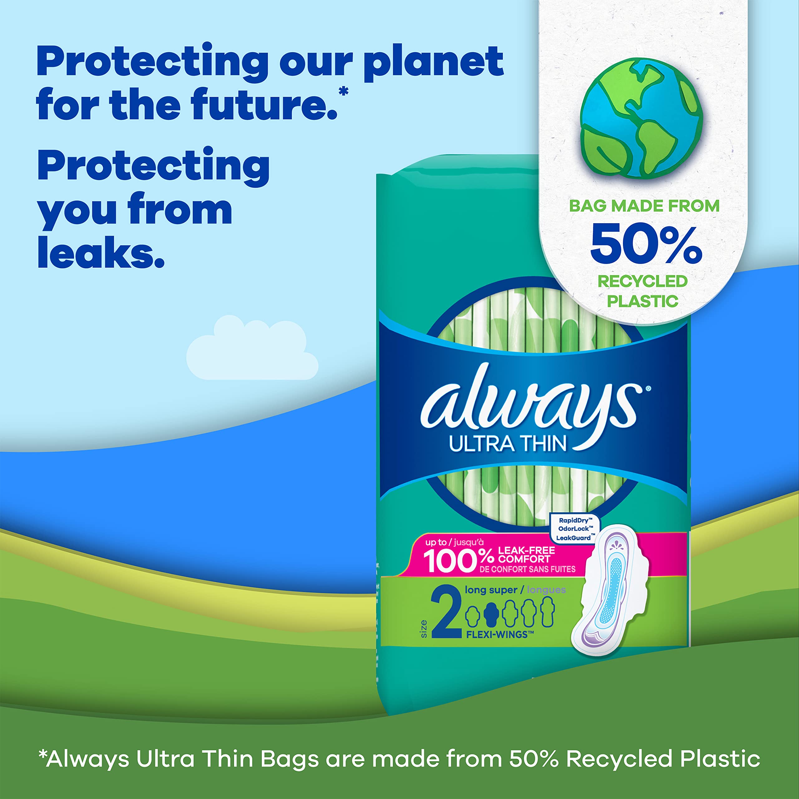 Always Ultra Thin Feminine Pads For Women, Size 2 Long Super Absorbenc Always buy supplements canada
