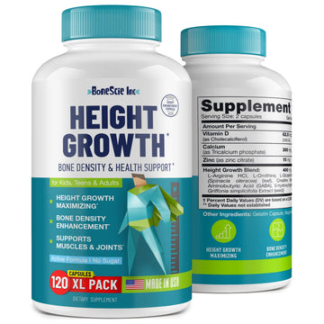 Height Growth Maximizer - Made in USA - Natural Height Increase Booster & Bone Growth Pills - Grow Taller Supplement for Adults, Teens & Kids - Vitamins for Boys & Girls to Get Taller - 120 capsules BONESCIE INC buy supplements canada