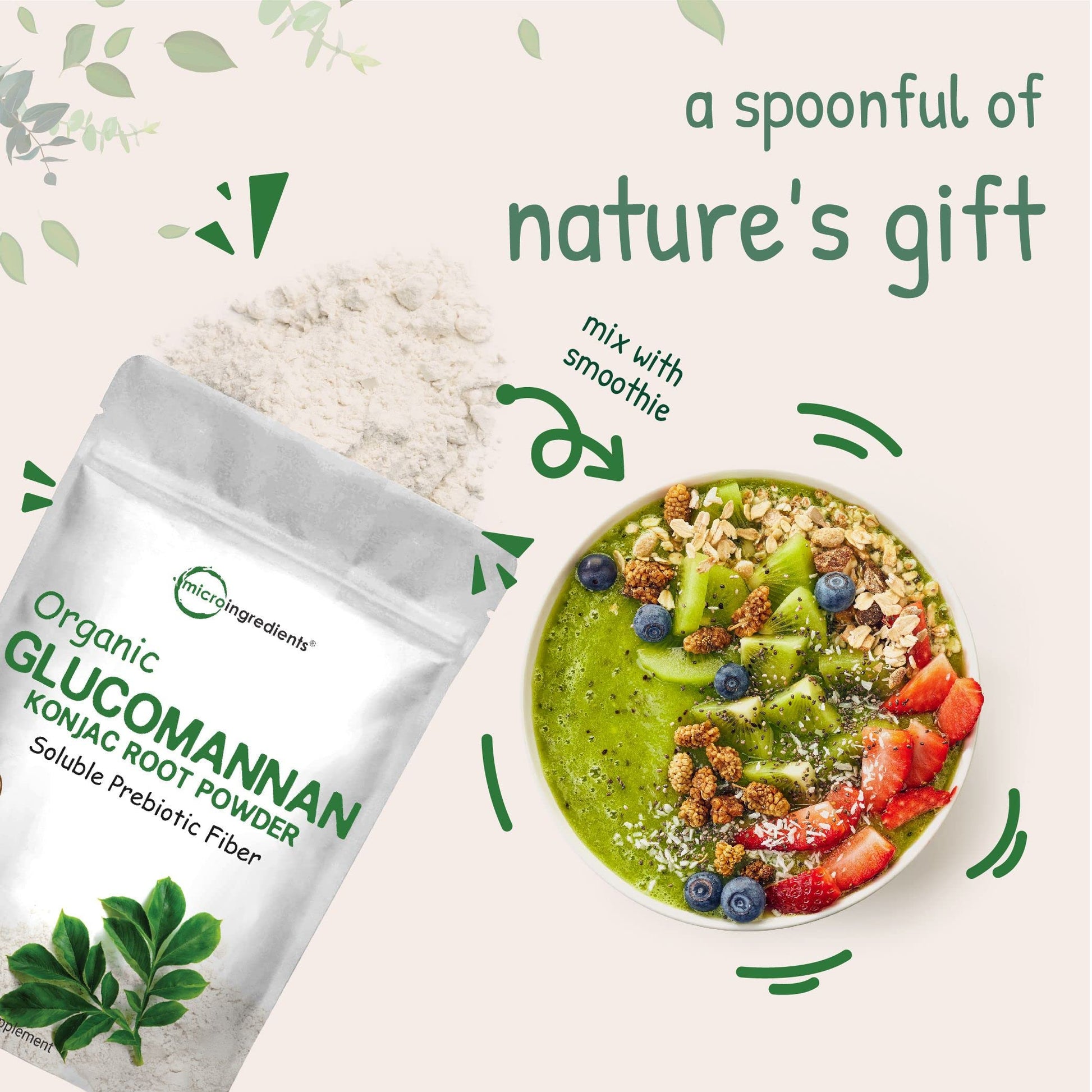 Organic Glucomannan Konjac Root Powder (Konjac Gel Powder), 10 Ounce, Soluble Fiber & Prebiotics Micro Ingredients buy supplements canada