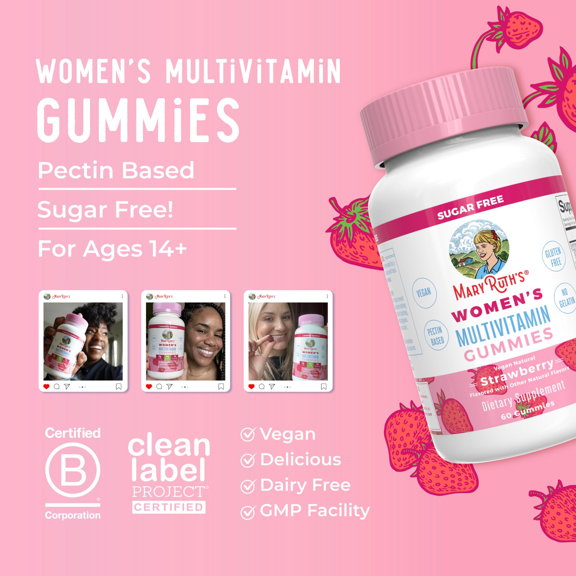 MaryRuth Organics Women's Immune Support Multivitamin Gummies | Ages 14+ | Skin Health | Gummy Vitamins for Women | Sugar-Free | Vegan | Non-GMO | 60 Count MARYRUTH'S buy supplements canada