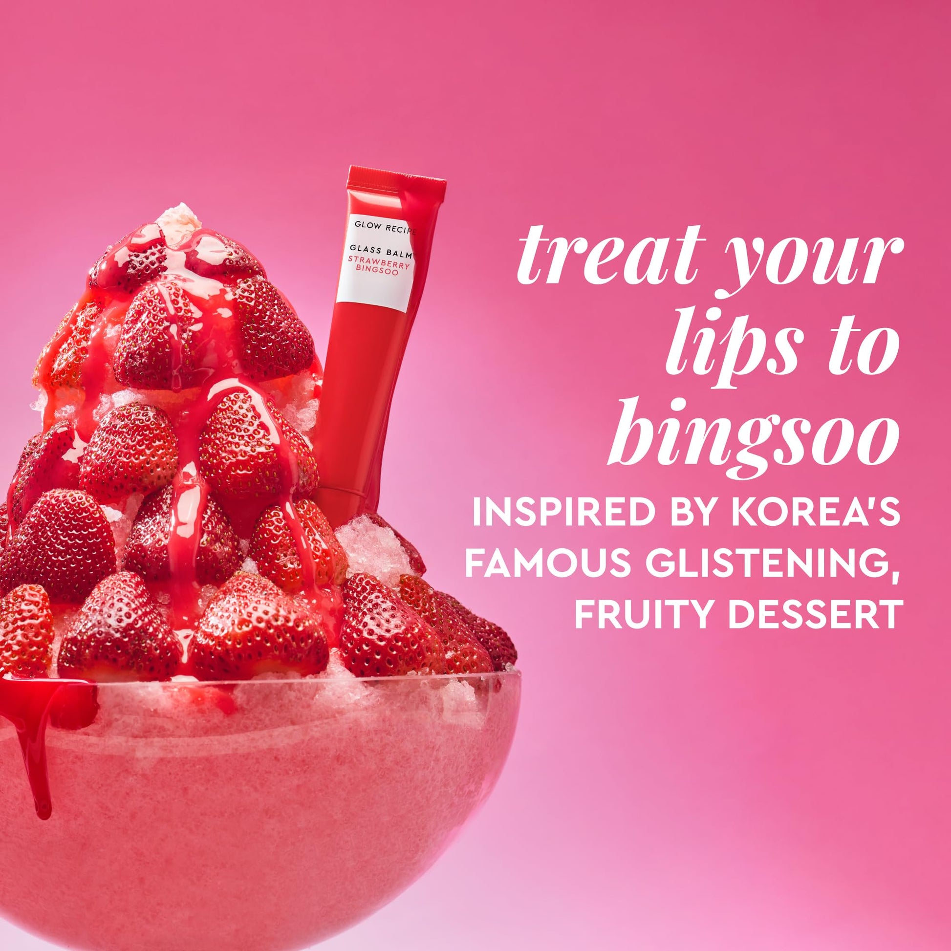 Glow Recipe Glass Balm Lip Treatment - 12Hr Hydrating Lip Balm & Moisturizer with Hyaluronic Acid to Smooth, Plump & Protect from Dryness - Sheer Pinky Red Tint, Strawberry Bingsoo (15 ml) Glow Recipe buy supplements canada